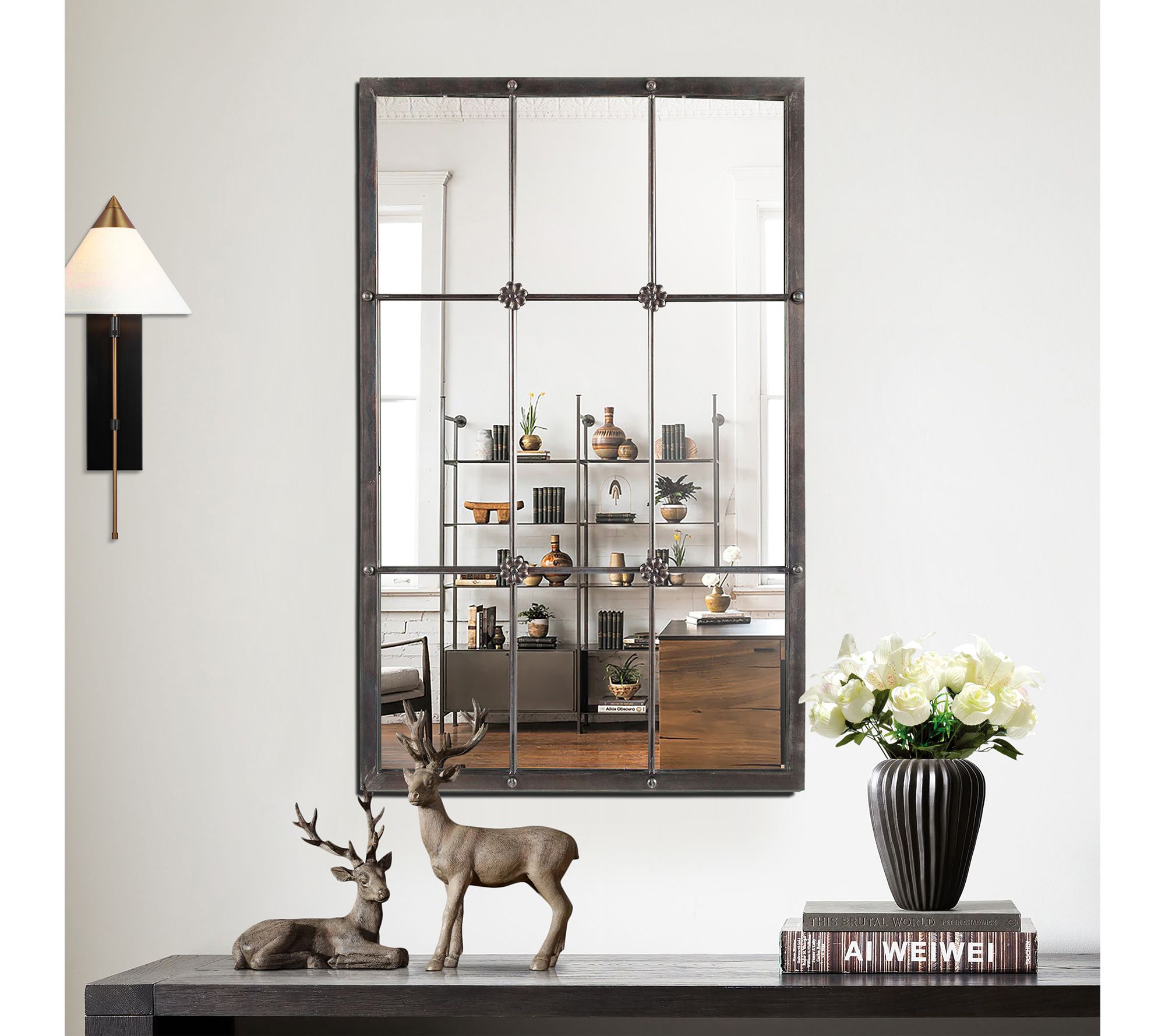 LuxenHome Metal Window Frame 37.8" H x 23.8" WWall Mirror