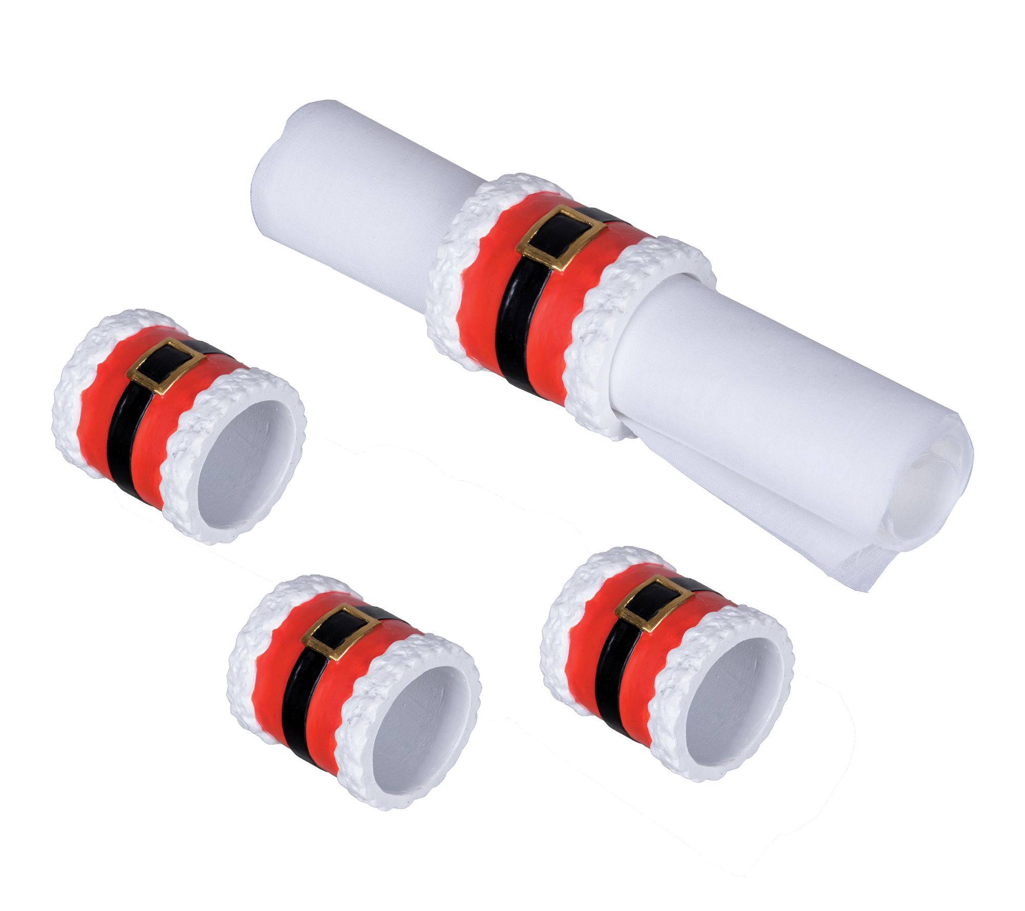 Santa Belt Napkin Rings Set of 4 by Valerie