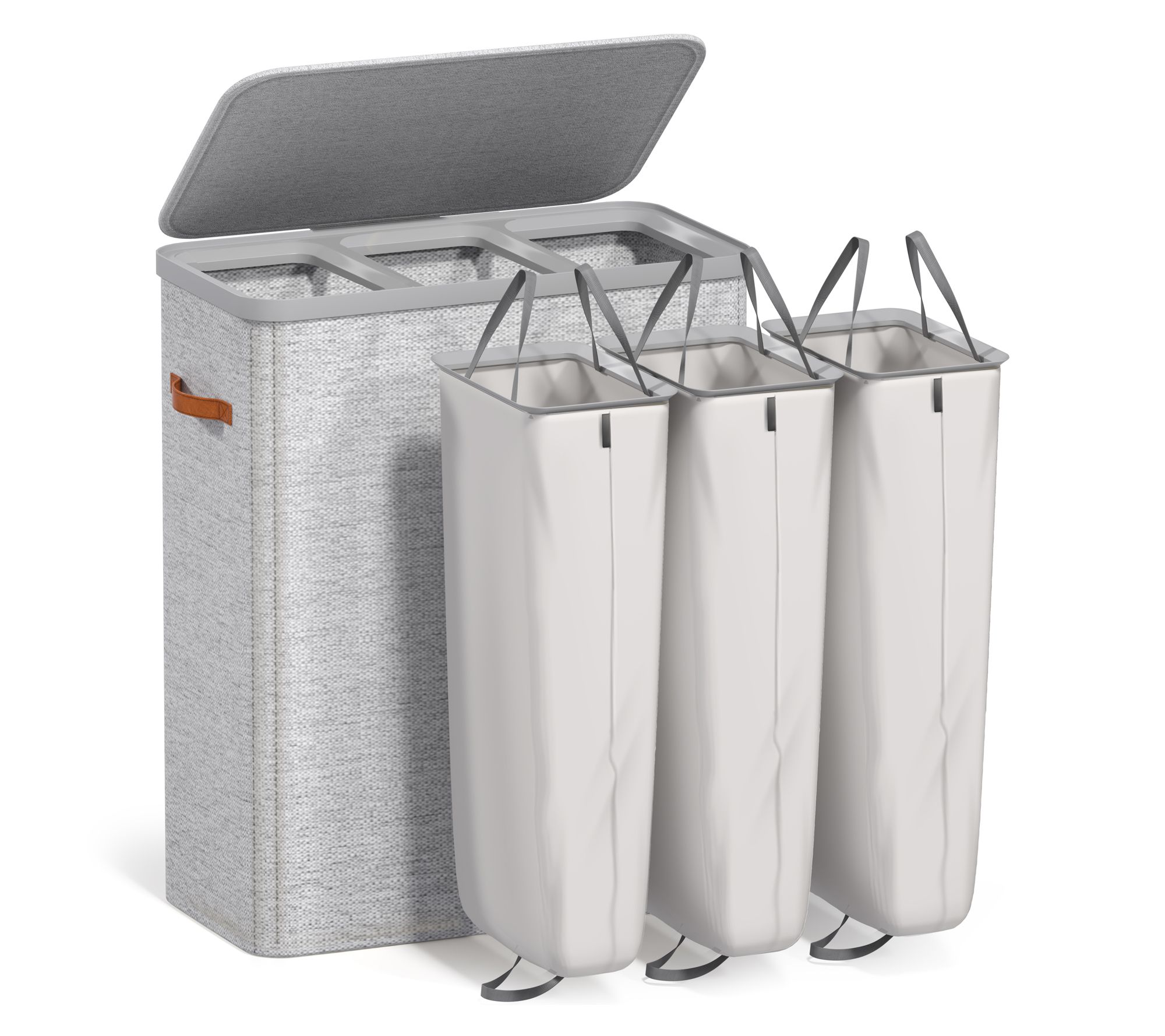 Sorbus Fabric Laundry Hamper -Collapsible 3 -Compartment