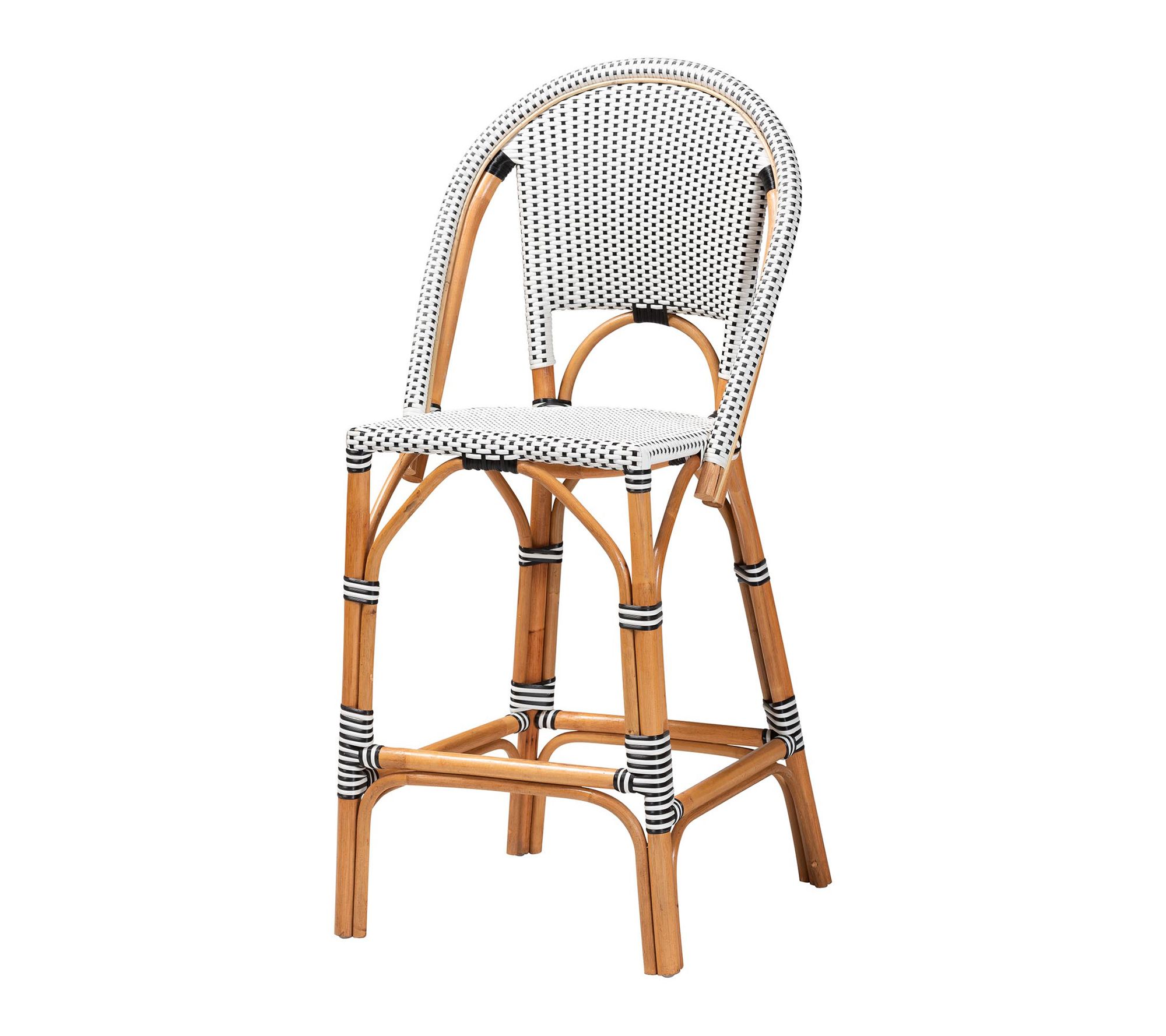 bali & pari Genica Weaving and Natural Rattan B ar Stool