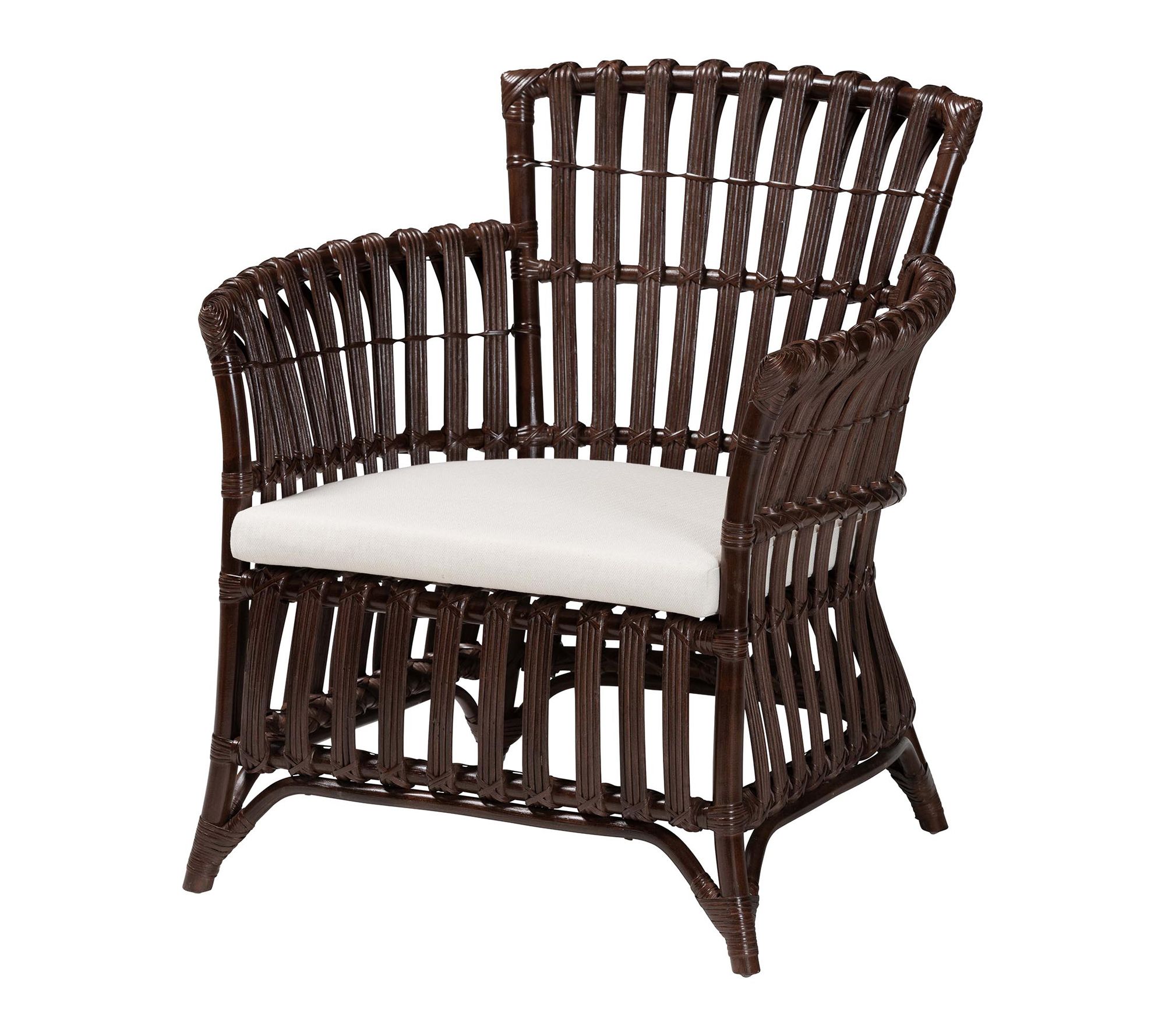 bali & pari Brooklyn Very Dark Brown Rattan Arm Chair
