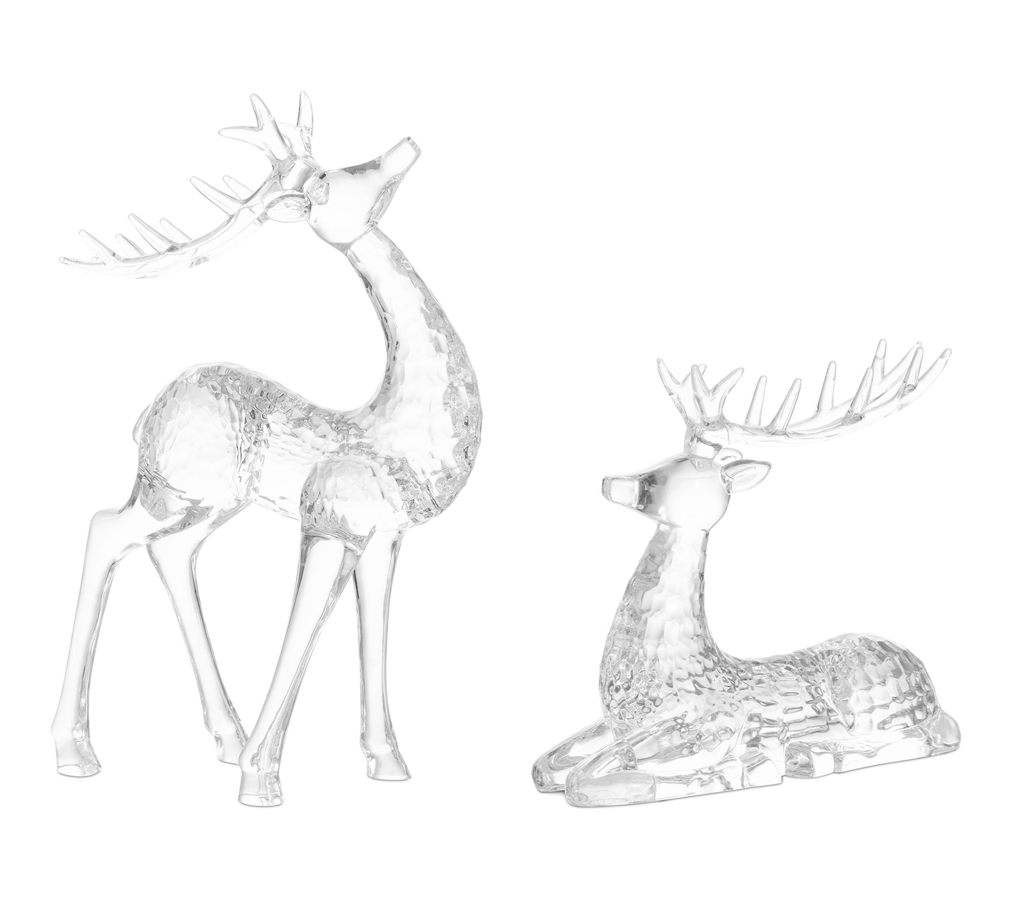 Glitzhome Set of 2 Christmas Acrylic Reindeer Table Decor