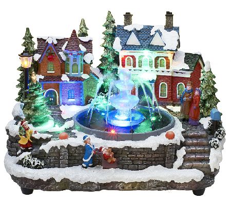 Plow & Hearth Lighted Musical Christmas Fountain — QVC.com