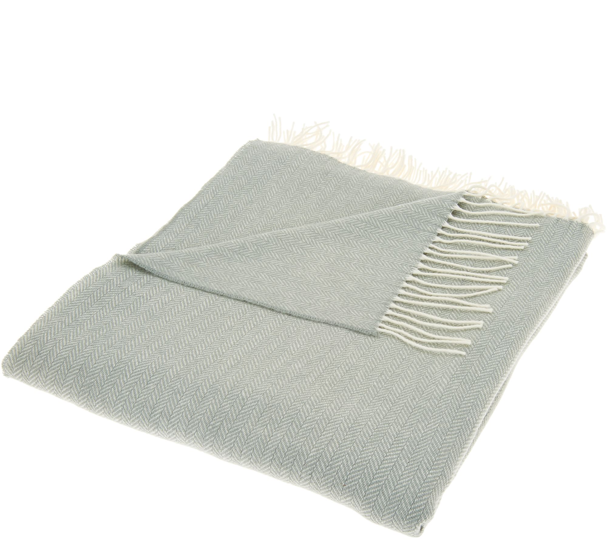 Foxford Woollen Mills Herringbone Throw with Fringe - QVC.com