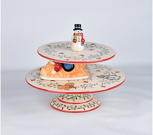Temp-tations Special Edition Holiday Figural Tiered Cake Plate