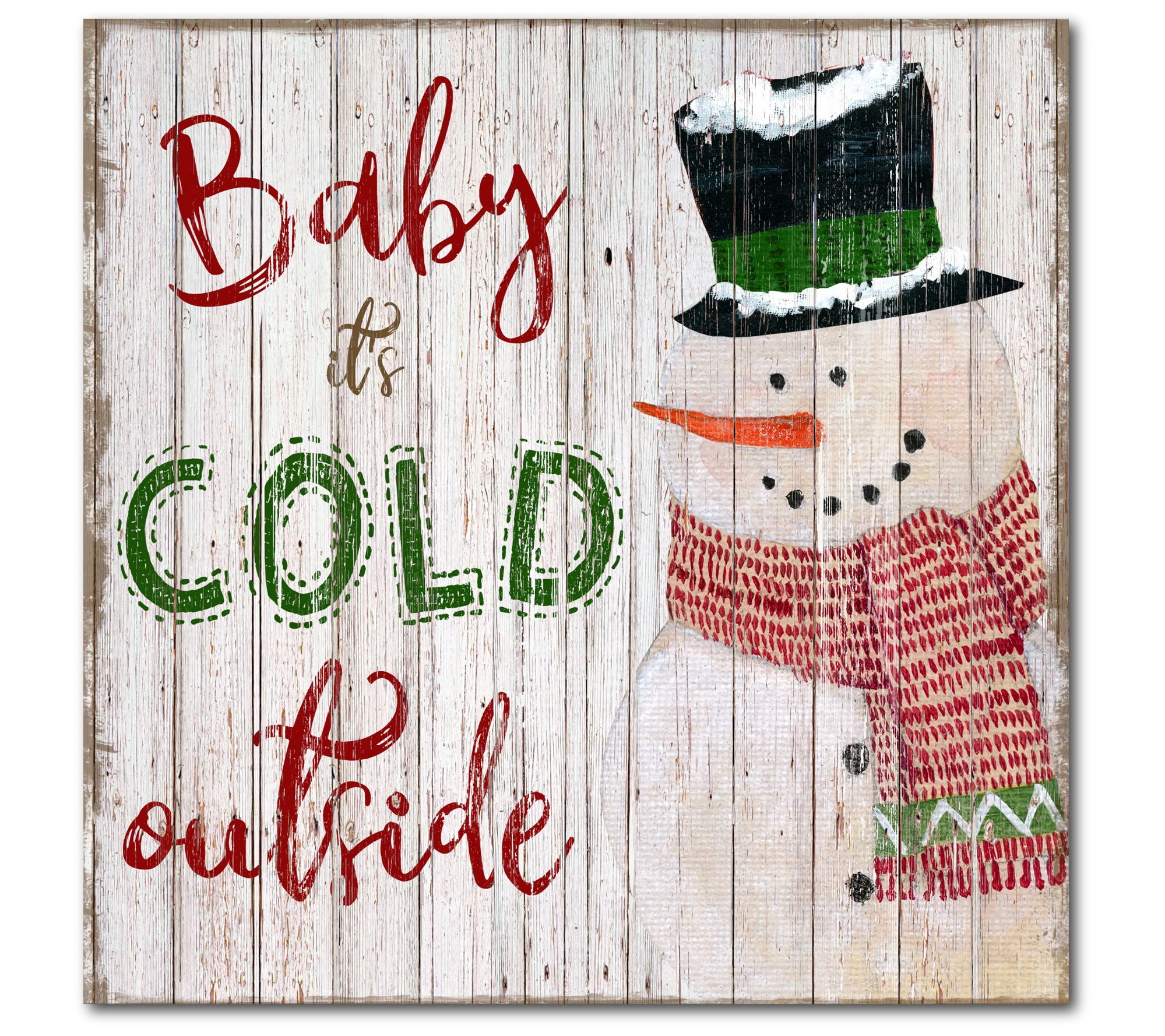 Courtside Market Baby It's Cold Snowman 16x16 C anvas