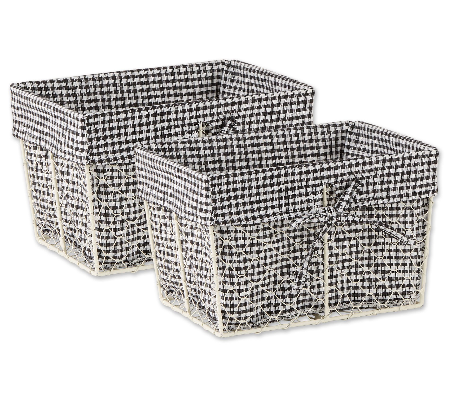 Design Imports S/2 Antique Chicken Wire Basketsw/Liners