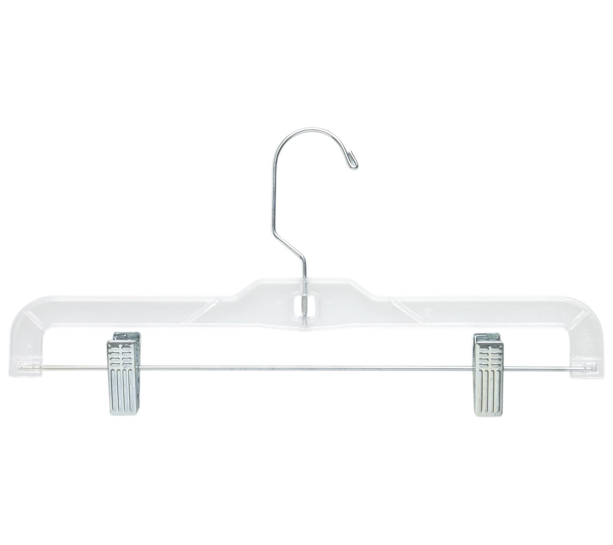 HOUSE DAY 50 Pack 14 inch Clear Plastic Skirt Hangers with Clips, Skirt  Hangers