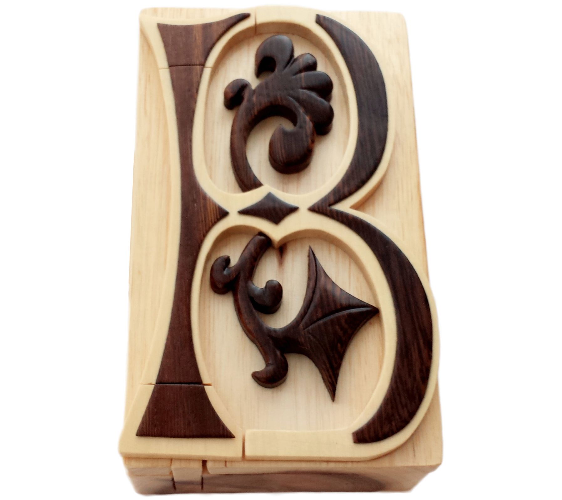 Carver Dan's Initial B Puzzle Box with Magnet Closures - QVC.com