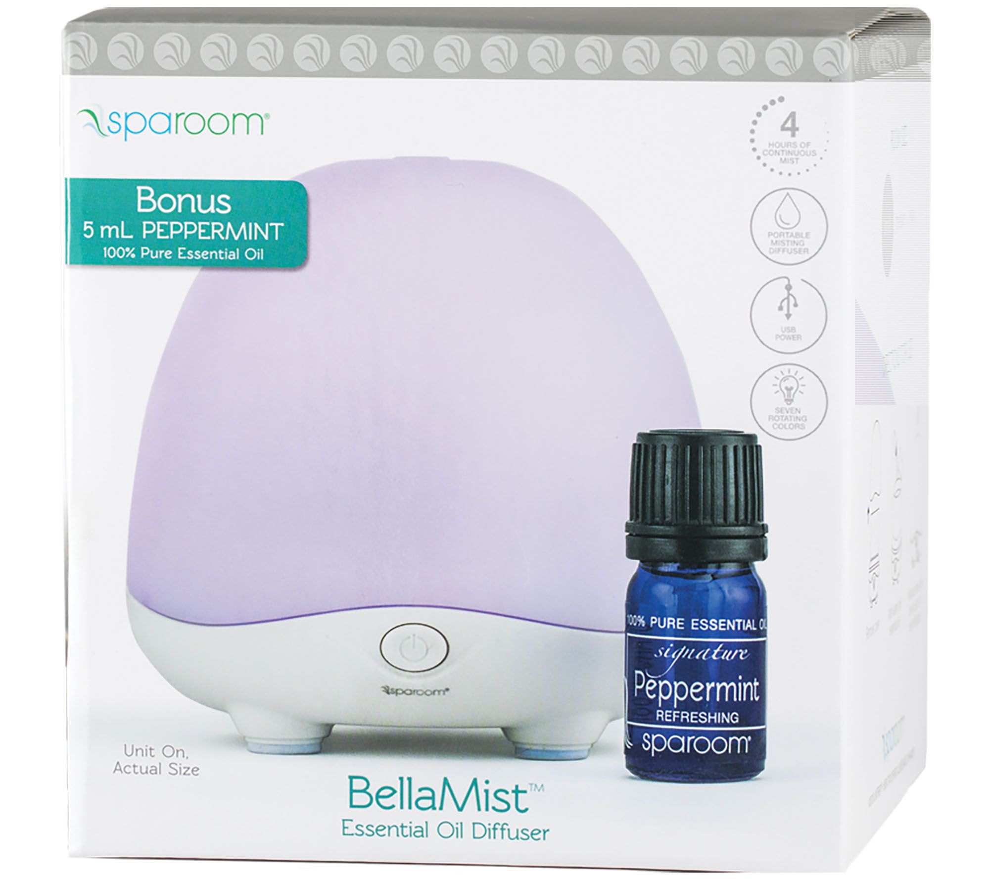 SpaRoom BellaMist Essential Oil Diffuser with 0.17fl oz Oil