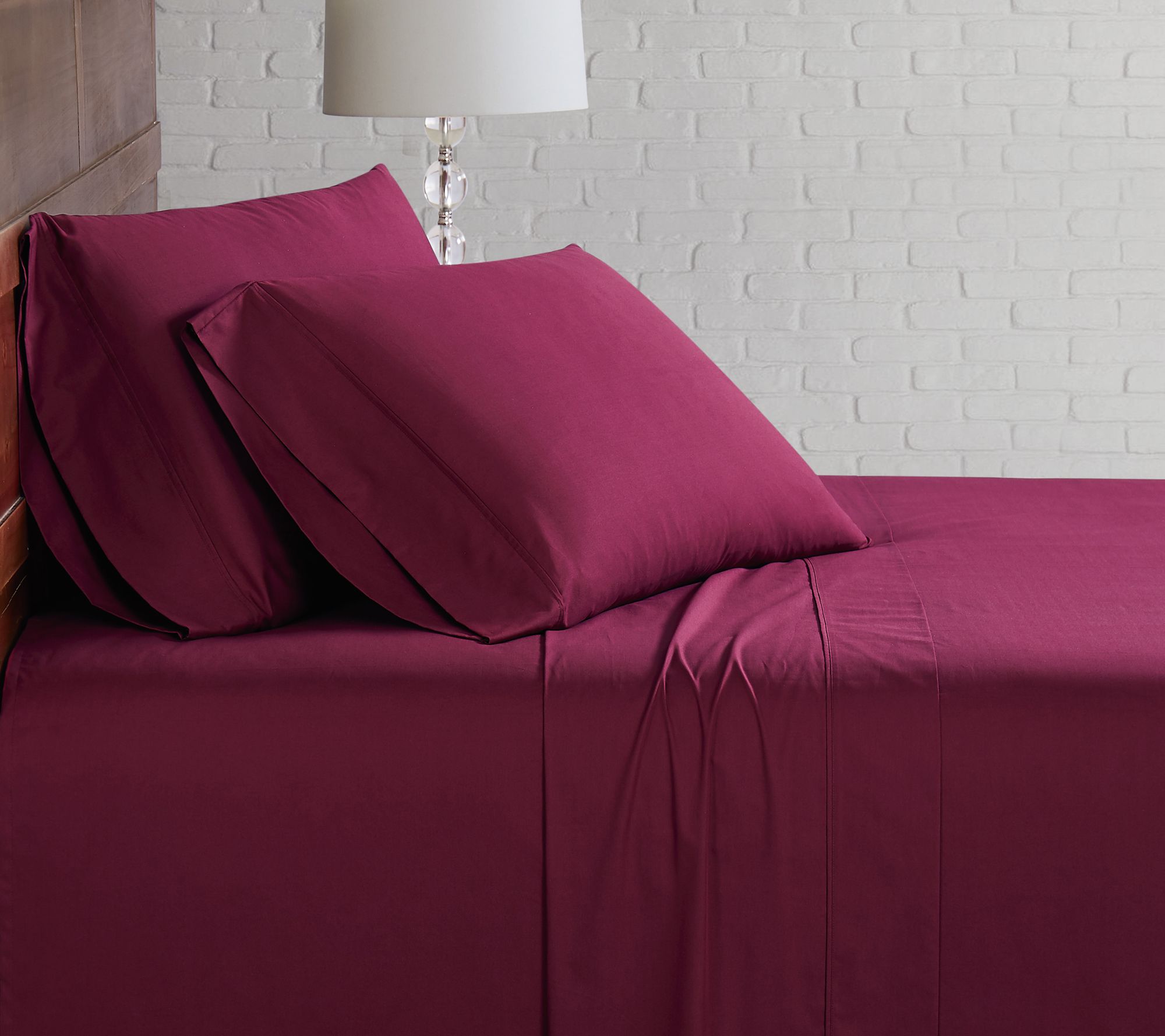 Brooklyn Loom Solid Cotton Percale Twin Sheet Set