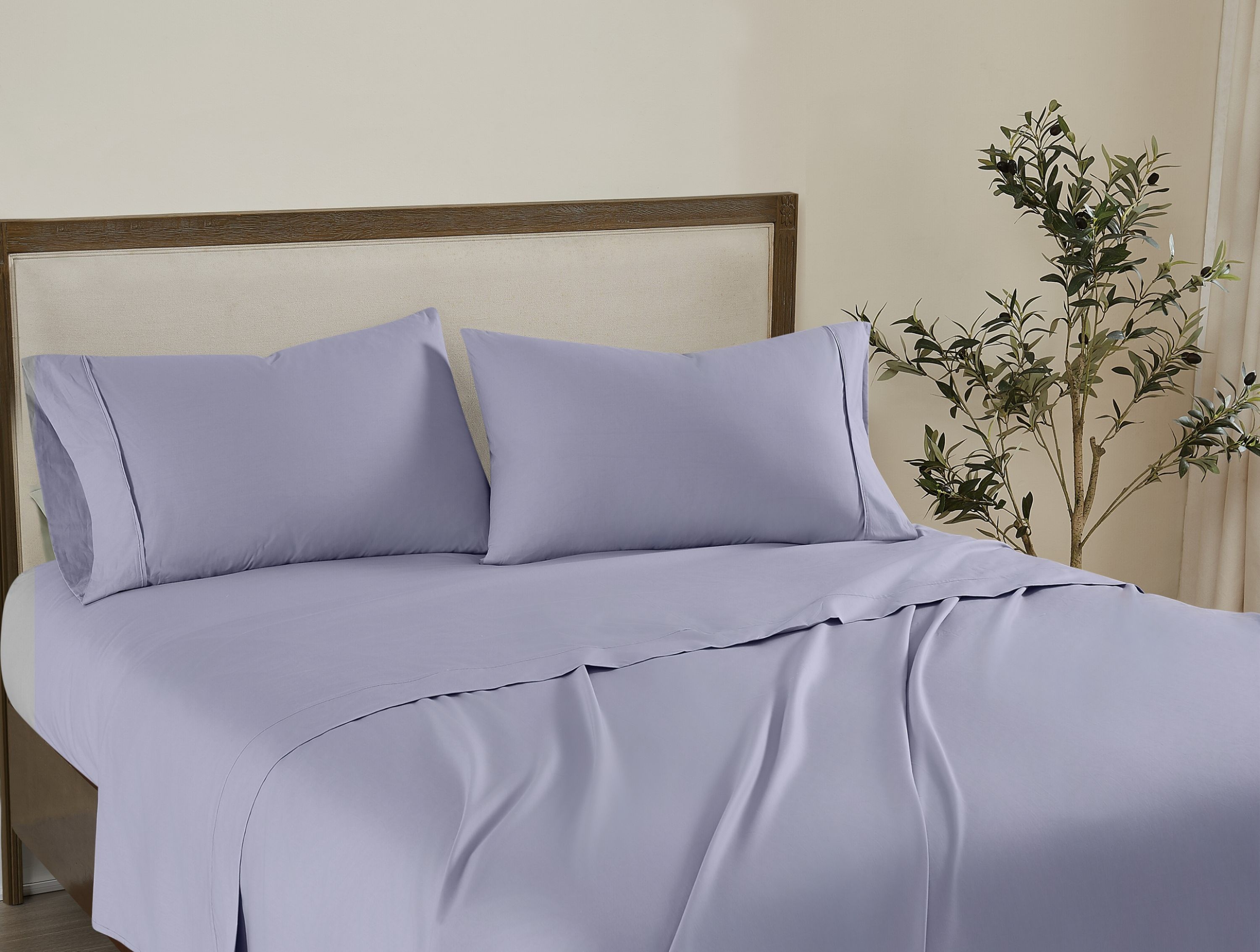 Brooklyn Loom Solid Cotton Percale Twin Sheet Set