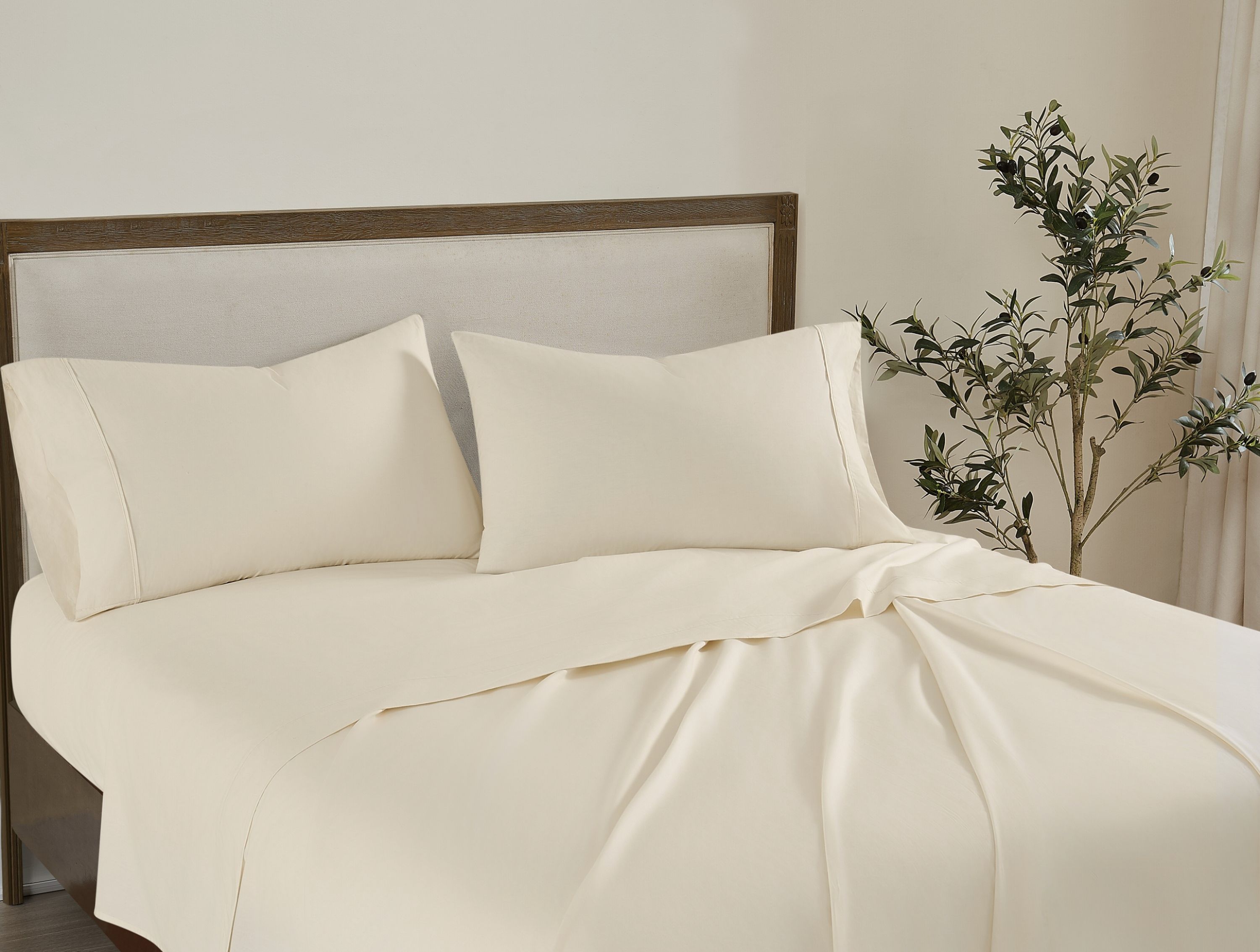 Brooklyn Loom Solid Cotton Percale Twin Sheet Set