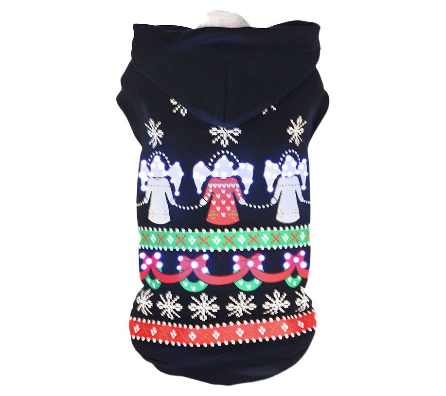 Pet Life LED Lighting Patterned Holiday Hoodieet Costume
