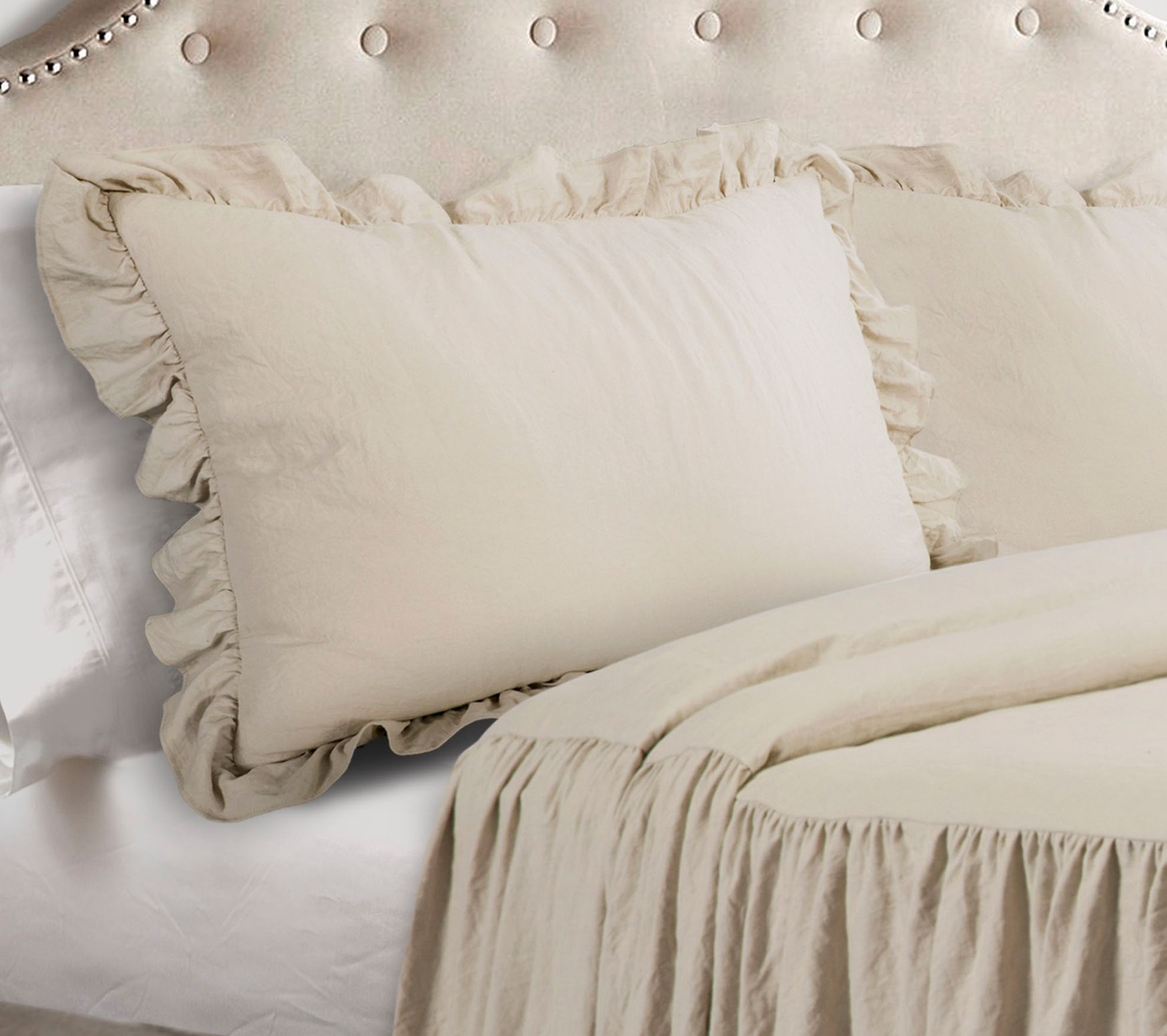 Ruffle Skirt Bedspread 3Pc Set Cal King by LushDecor