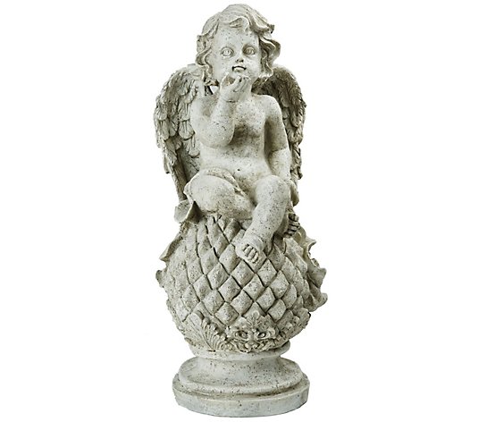 Northlight Cherub Angel Sitting on Finial Statue
