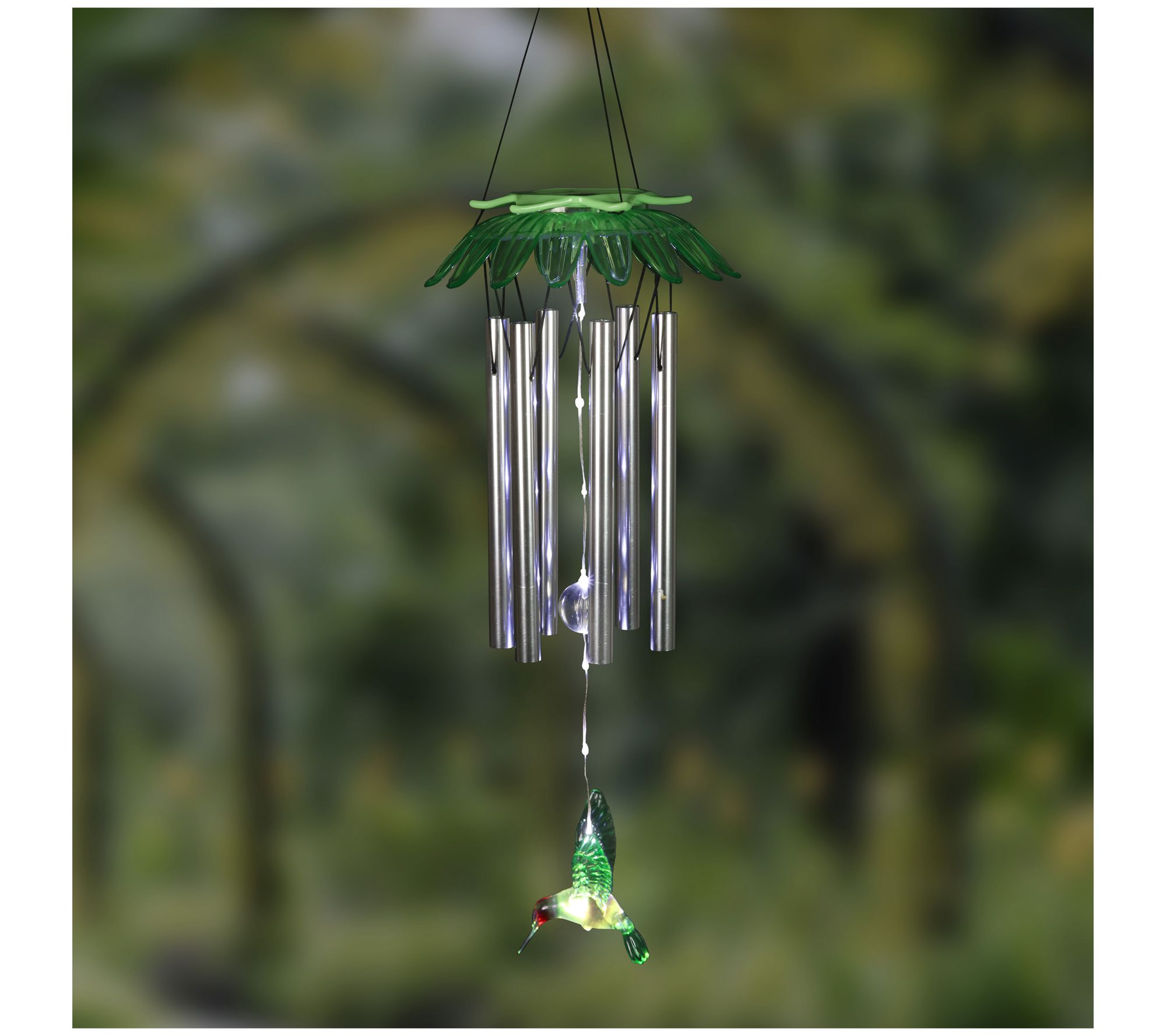 Exhart Solar Green Flower Wind Chime