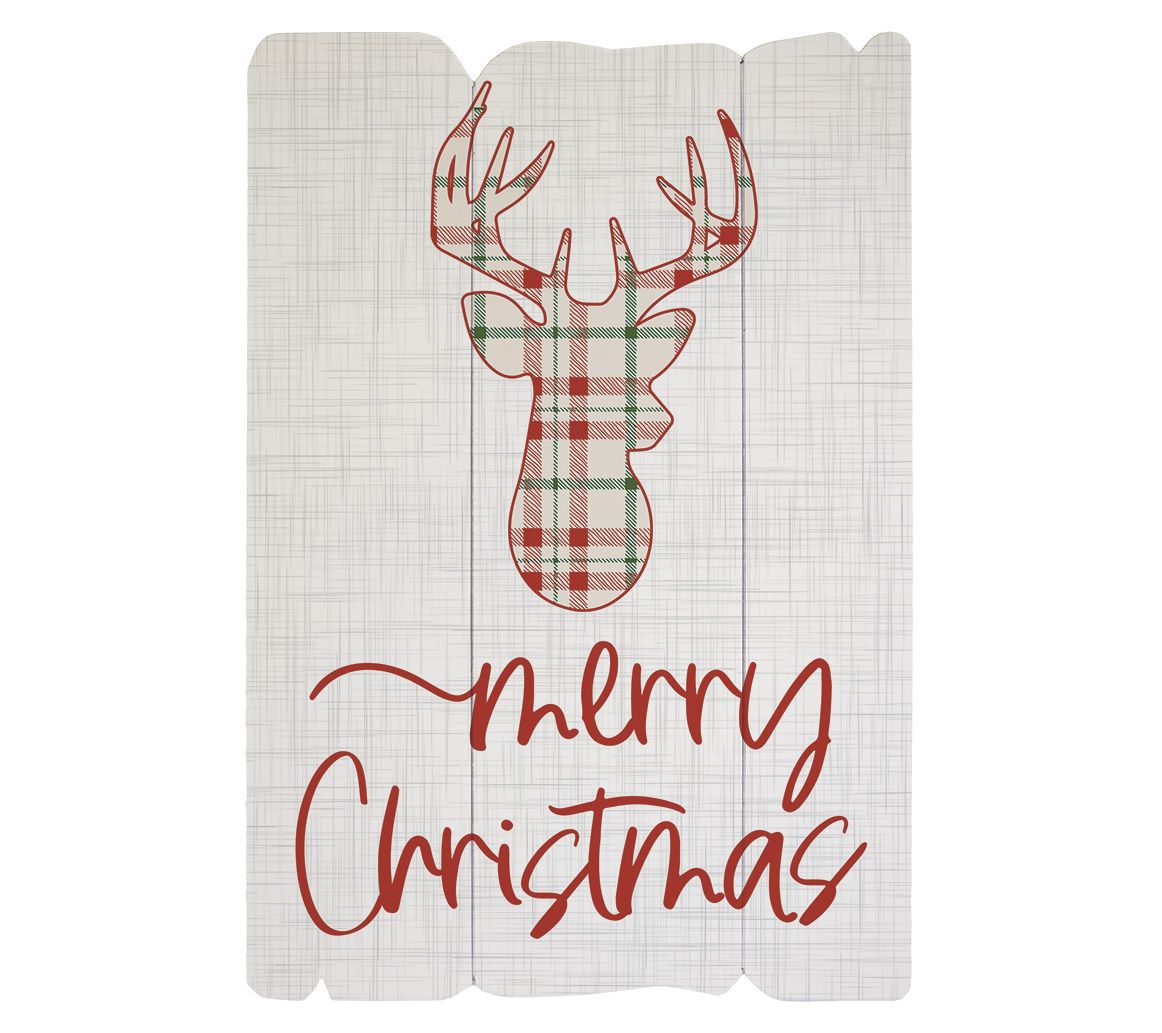 Sincere Surroundings 14" Merry Christmas Deer S plendid Fence