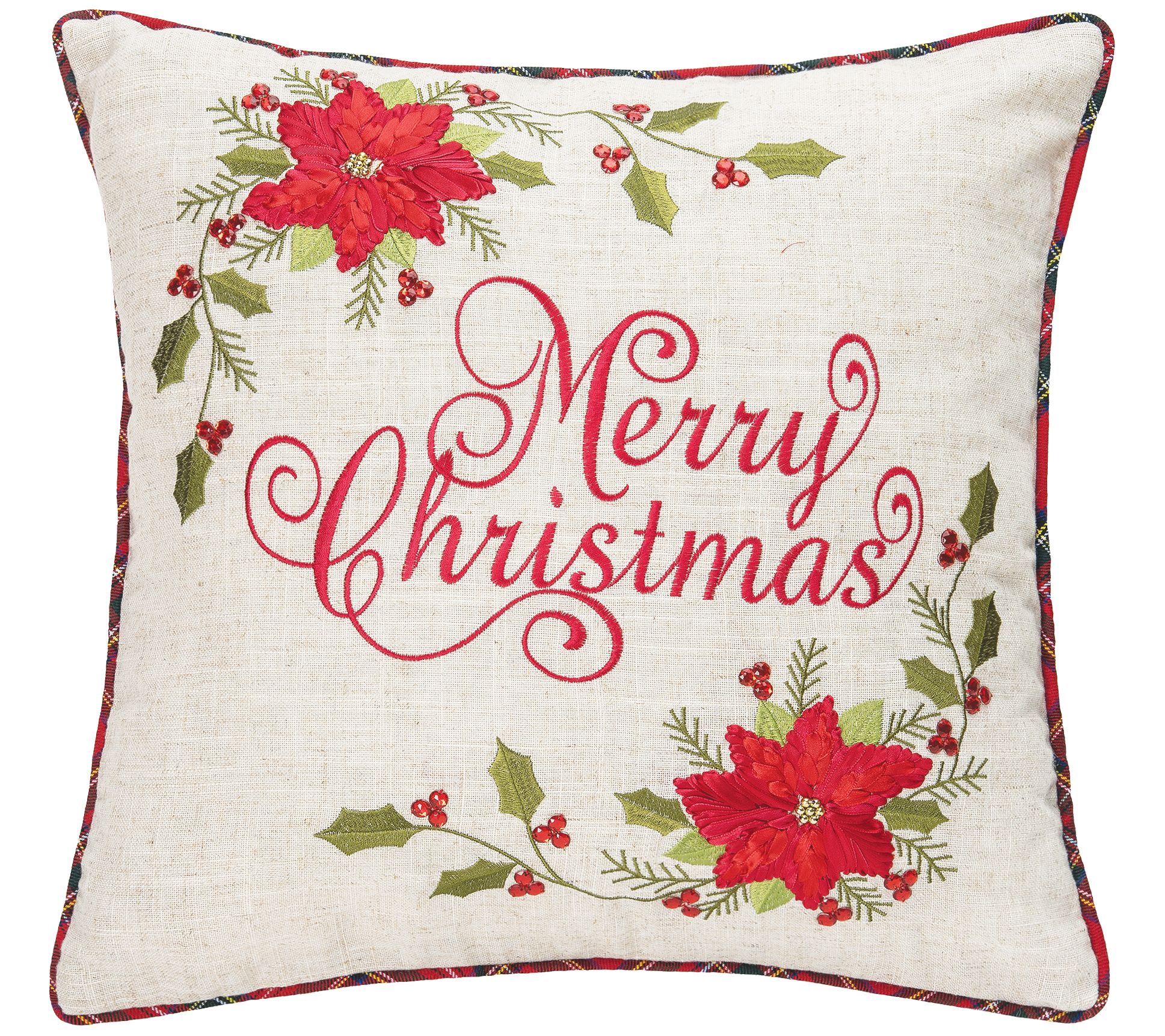 Glitzhome 14L Hooked 3D Christmas Pillow