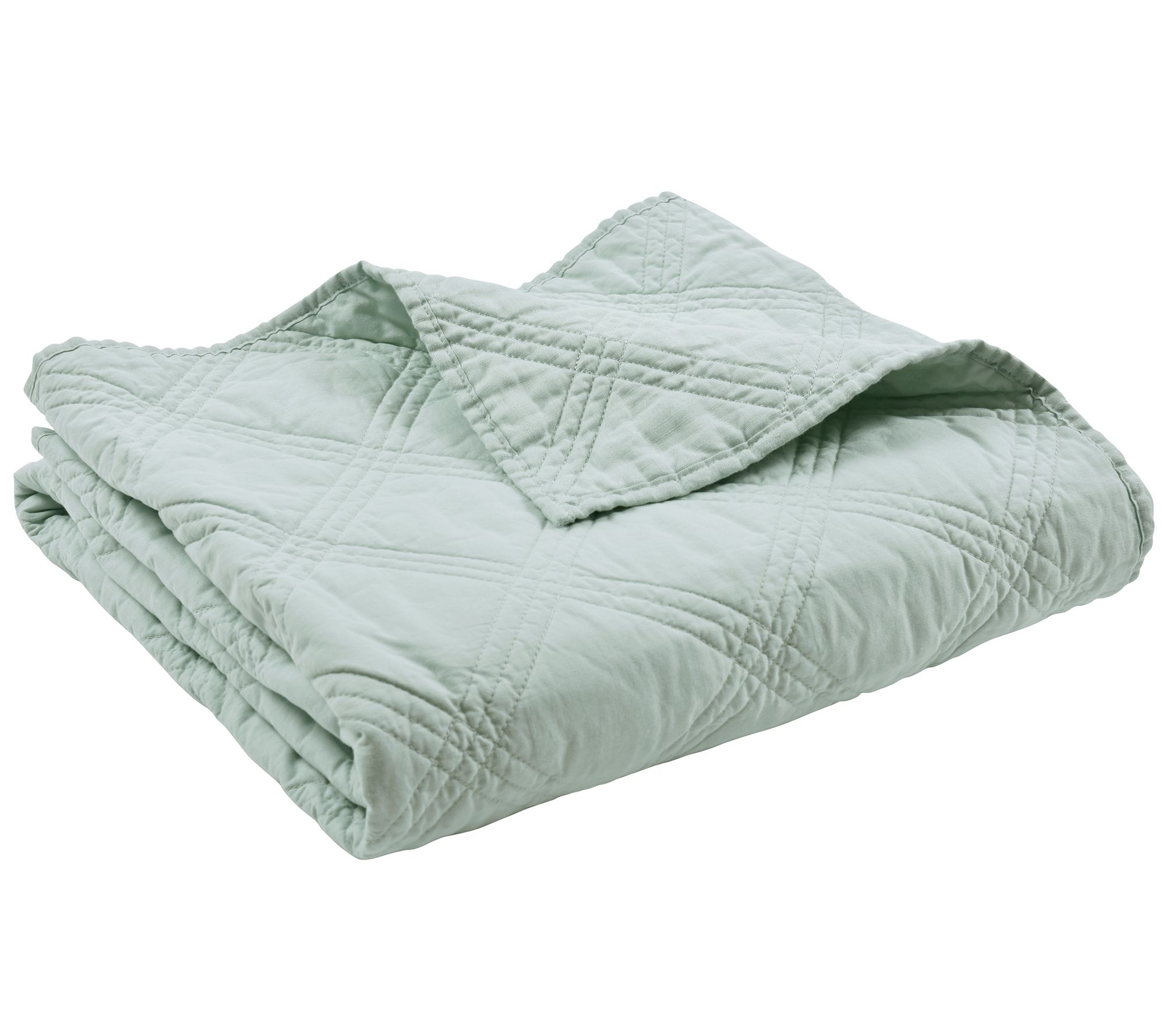 Levtex Home Washed Linen Quilted Throw Blanket