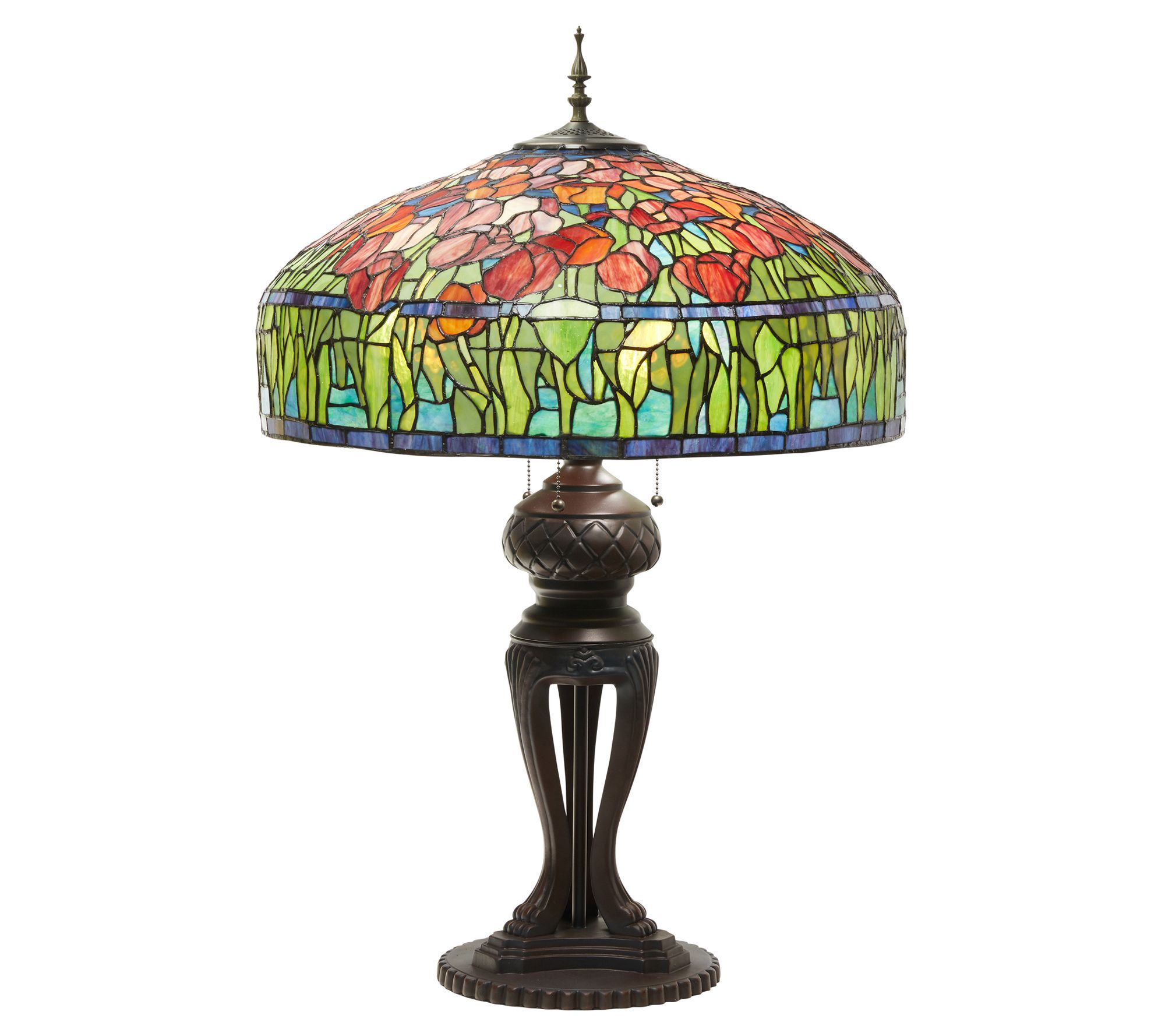 River of goods stained deals glass table lamp