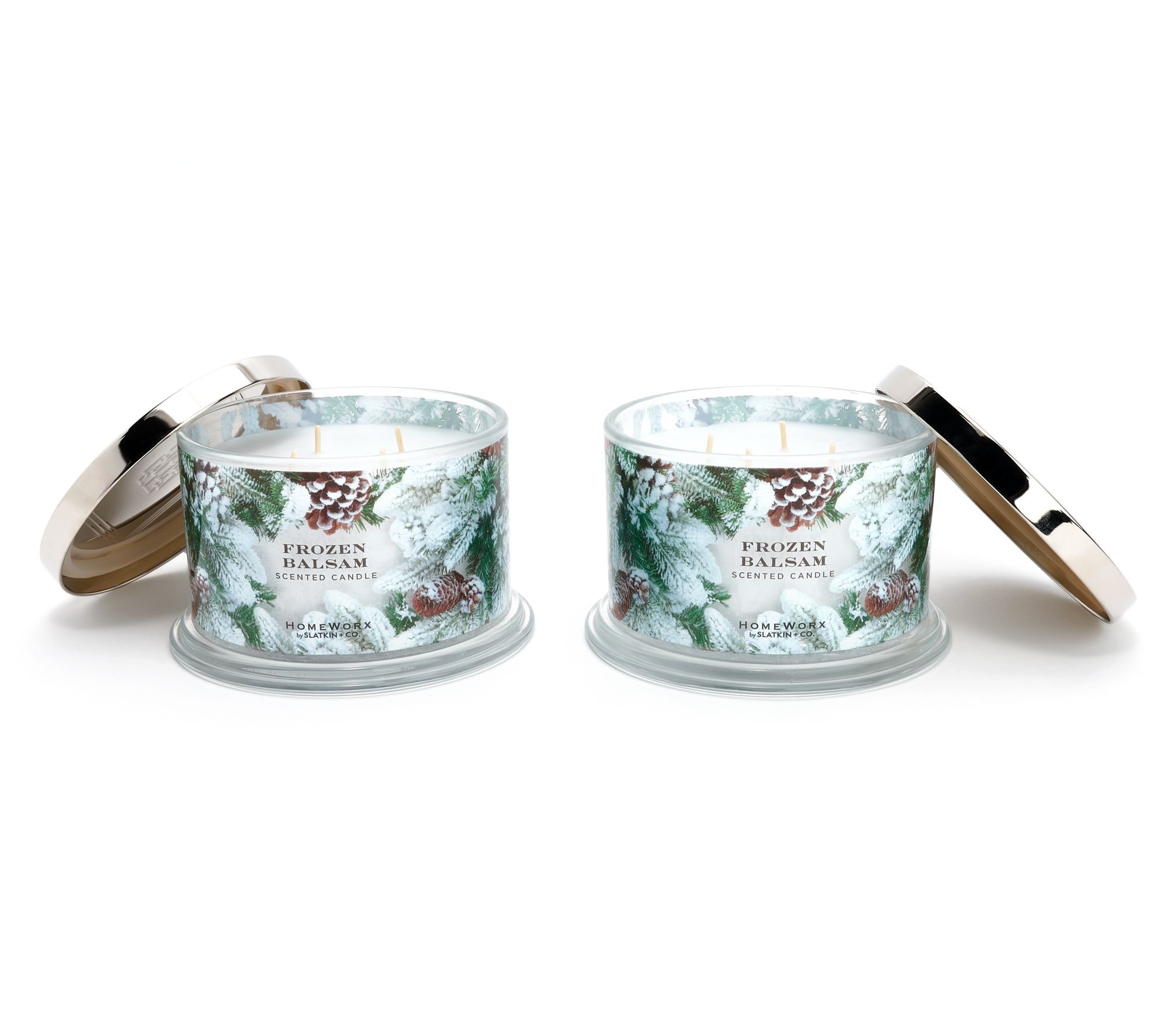 HomeWorx by Slatkin & Co. S/2 18oz Frozen Balsam Candles