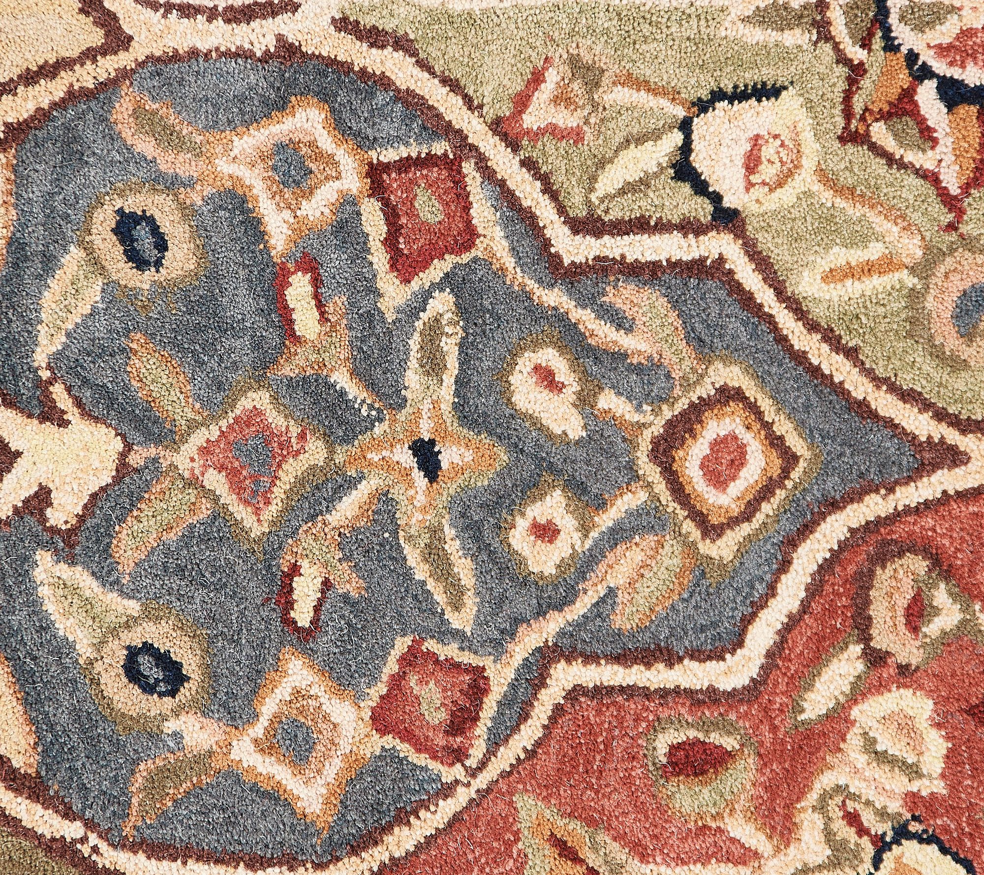 "As Is" Royal Palace 7' x 9' Wool Kirman Medallion Area Rug