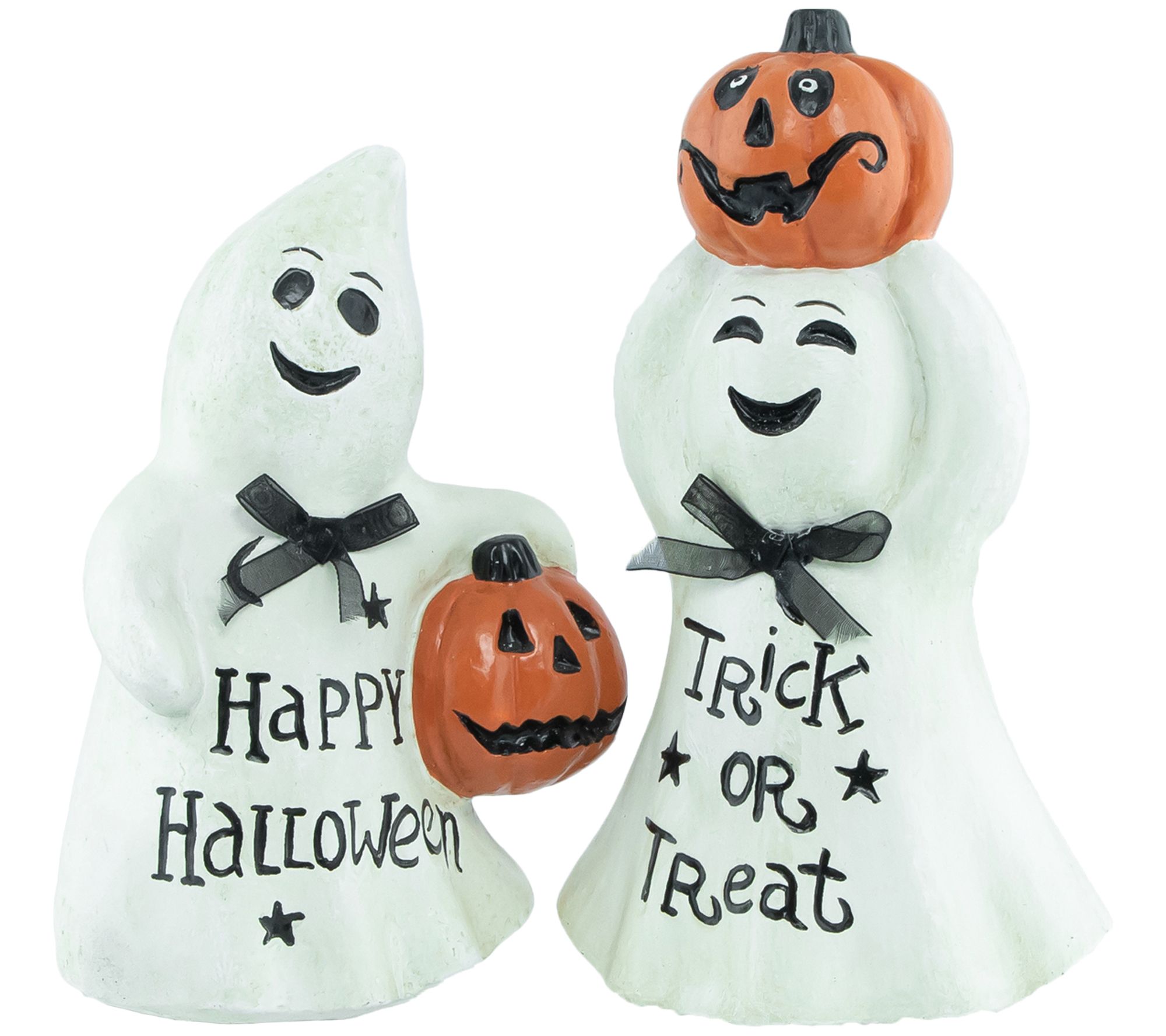 NorthlightS/2 "Happy Halloween" & "Trick or Tre at" Ghost Deco