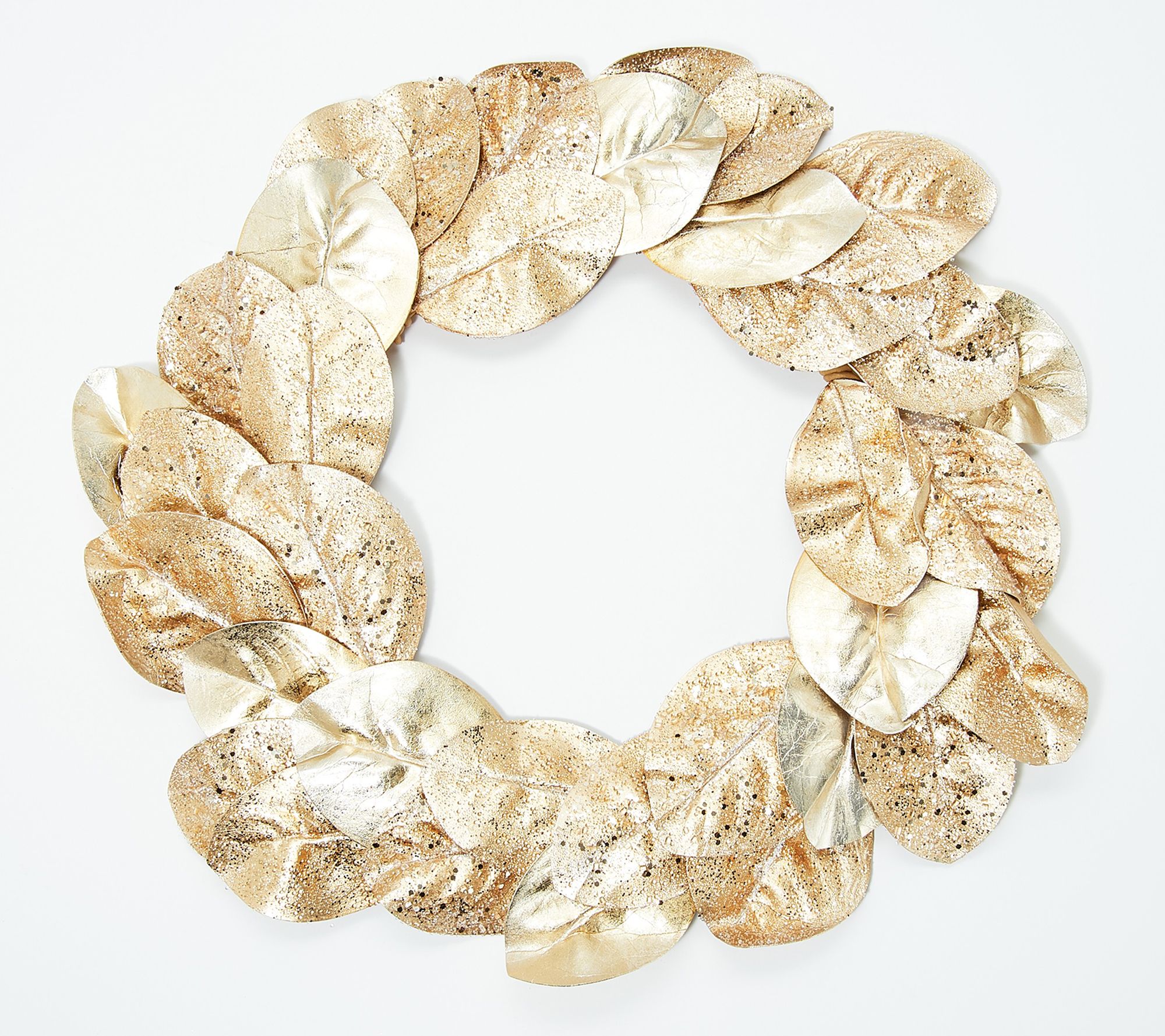 "As Is" Inspire Me! Home Decor Shimmering Magnolia Leaf Wreath