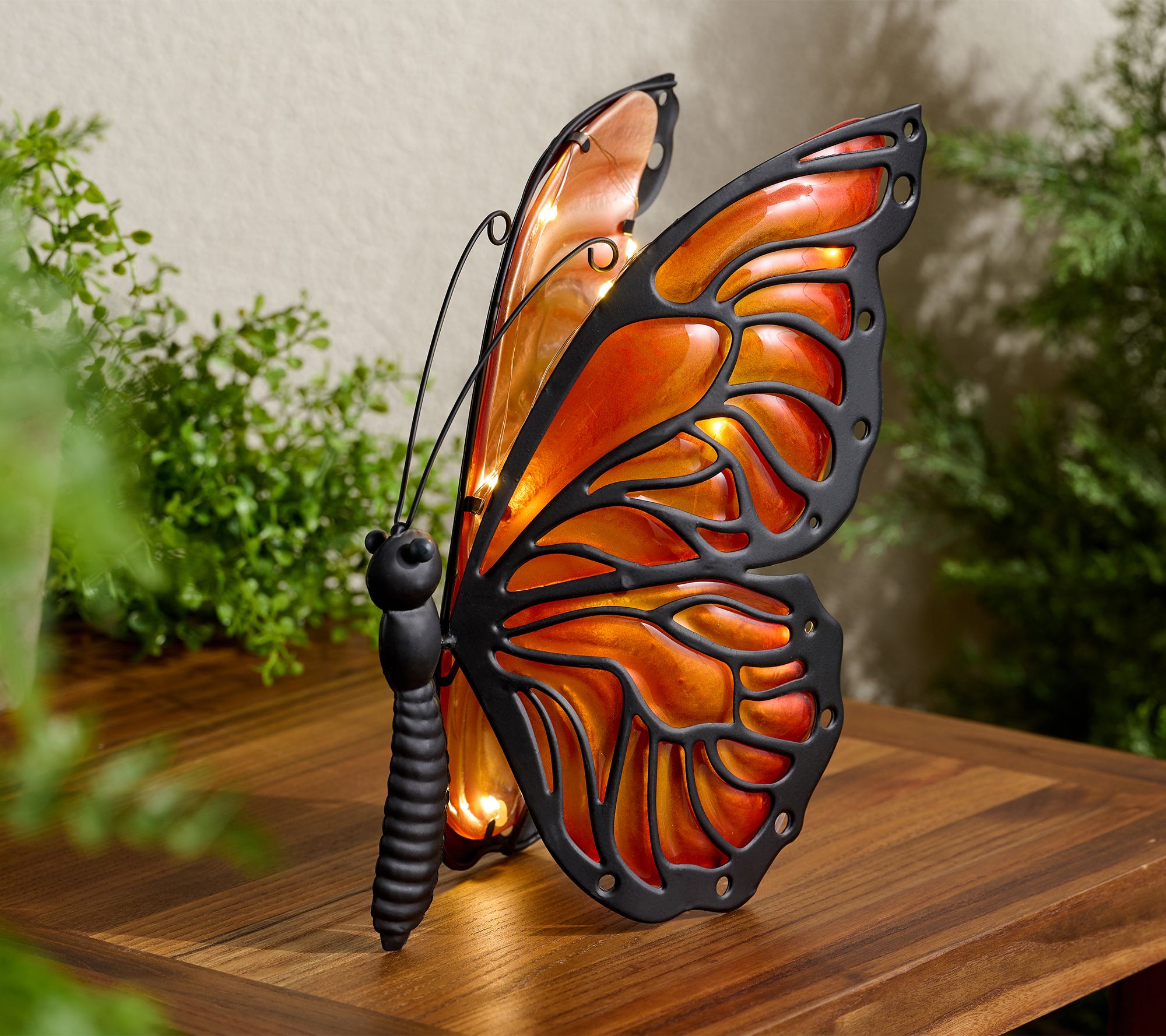 Indoor/Outdoor Illuminated Twinkling Metal Butterfly by Valerie