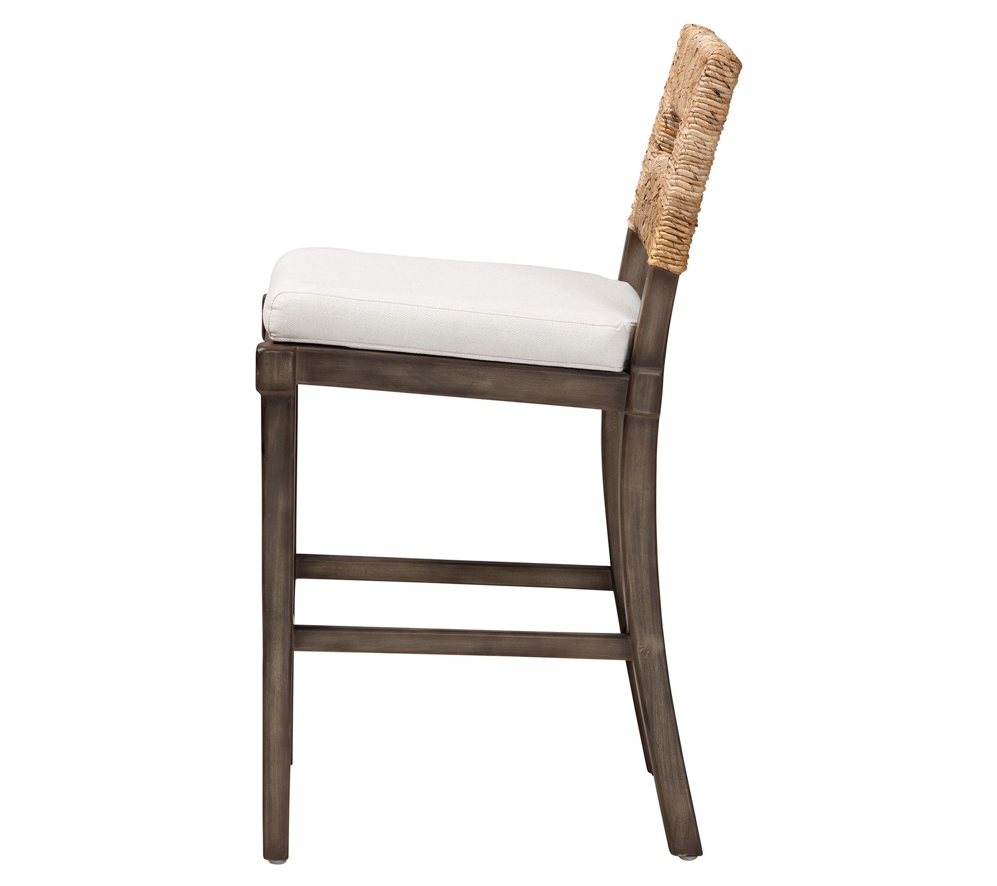 Baxton Studio Porsha Dark Brown Natural Rattan Counter Stool