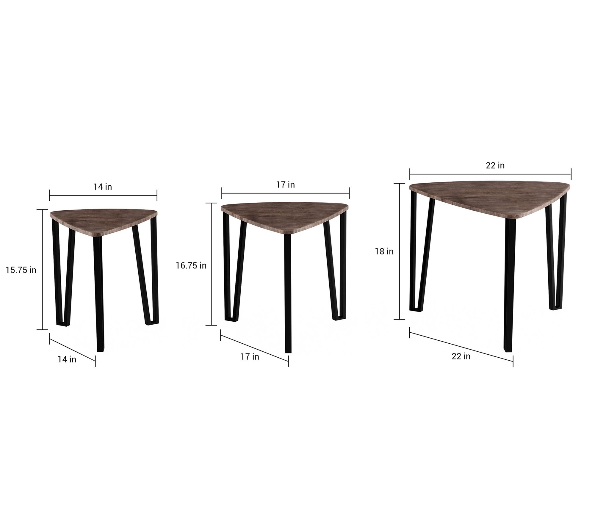 Lavish Home Modern Woodgrain Look Nesting Coffee Tables Qvc Com