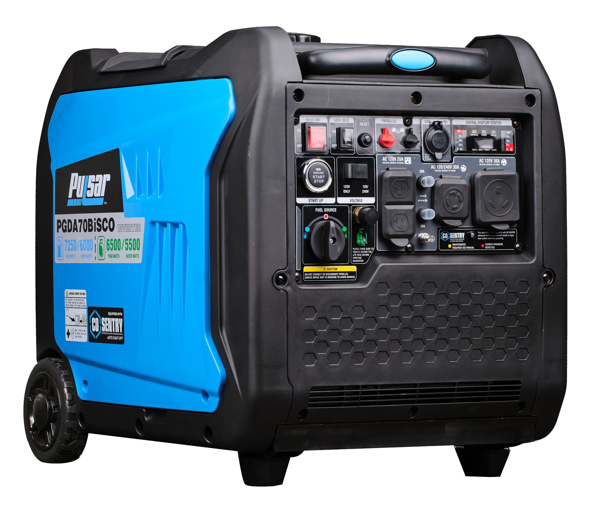 Pulsar 7250 Watt Dual Fuel Inverter Generator with CO Sentry