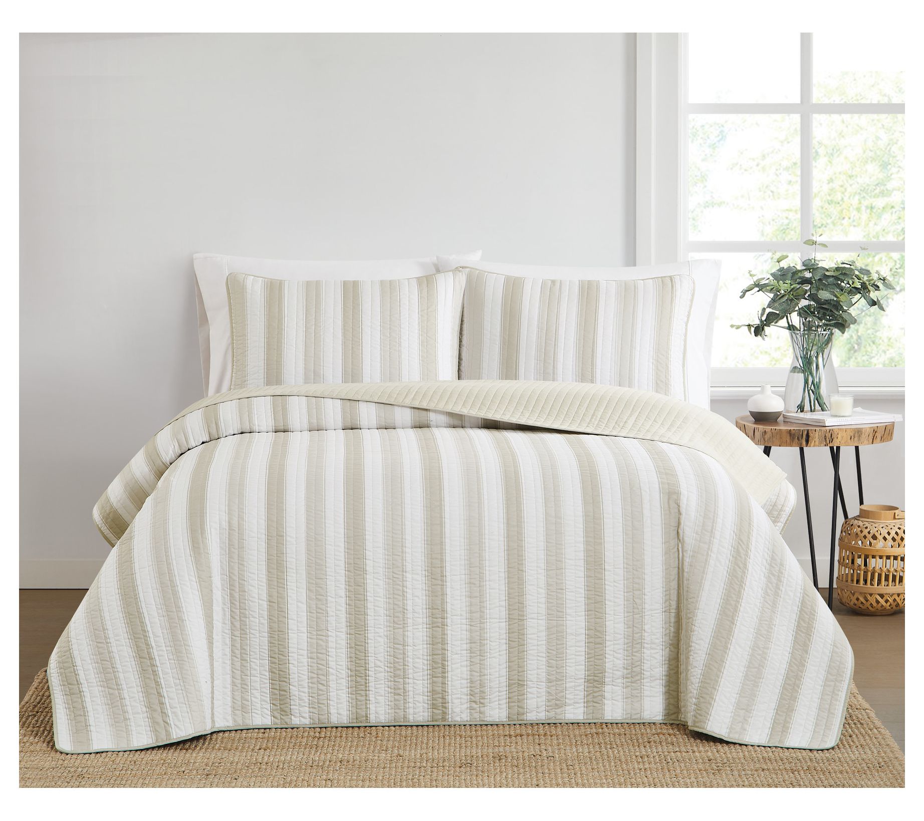 Truly Soft Aiden Stripe Full/Queen 3 Piece Quilt Set
