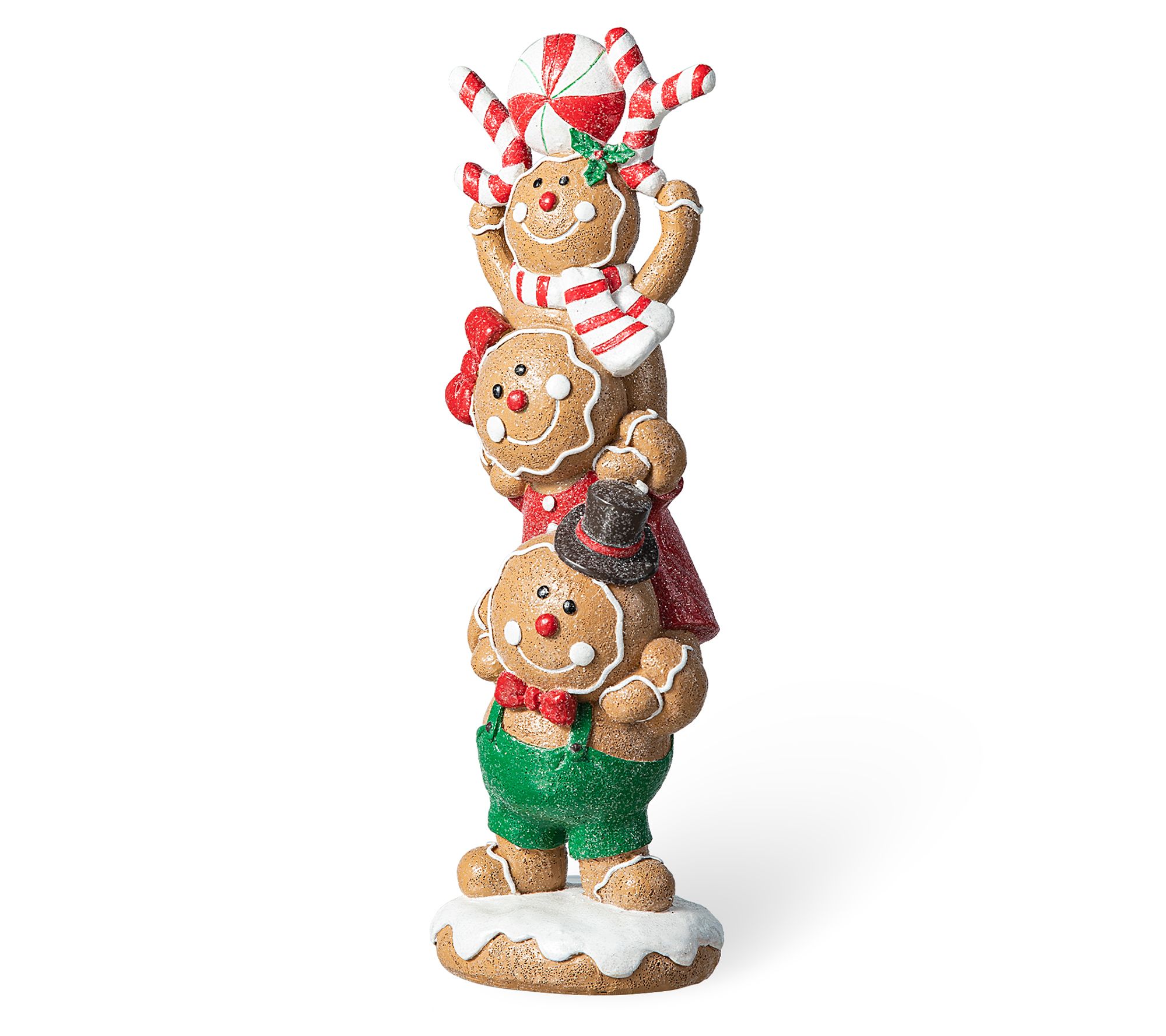 Glitzhome 12" Christmas Resin Gingerbread Men Table Decor
