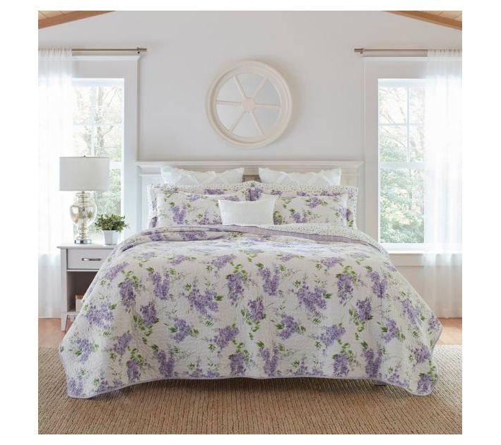 Laura Ashley Keighley Purple Twin Quilt-Sham Set
