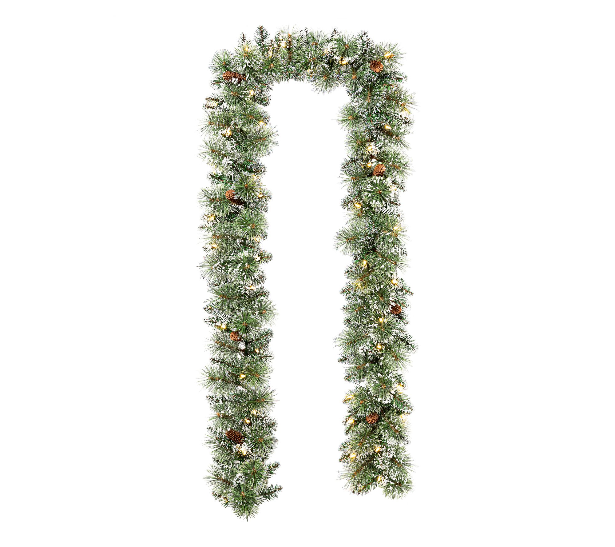 Glitzhome 9' Pre-Lit Frosted  Christmas GarlandSwag W/ Timer