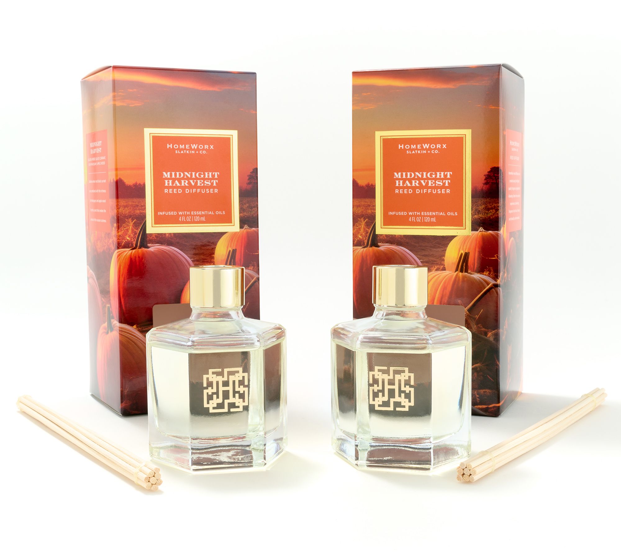 "As Is" HomeWorx by Slatkin + Co. S/2 Midnight Harvest Reed