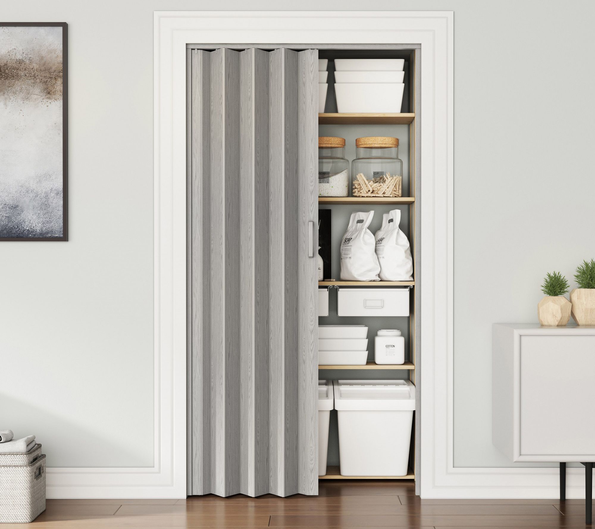 Techni Home Studio Series 48"W PVC Foldable Accordion Doors