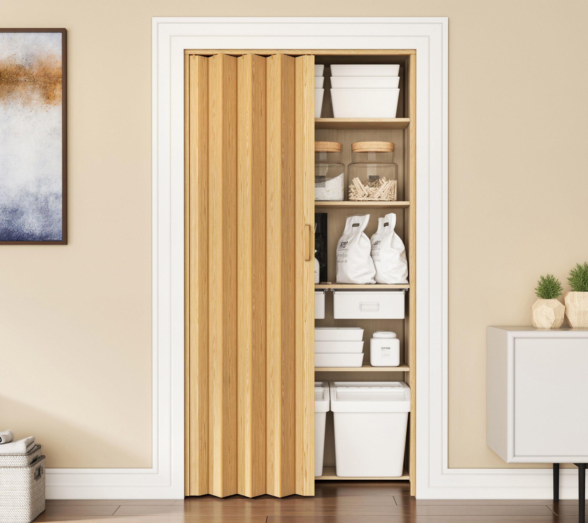 Techni Home Studio Series 48"W PVC Foldable Accordion Doors