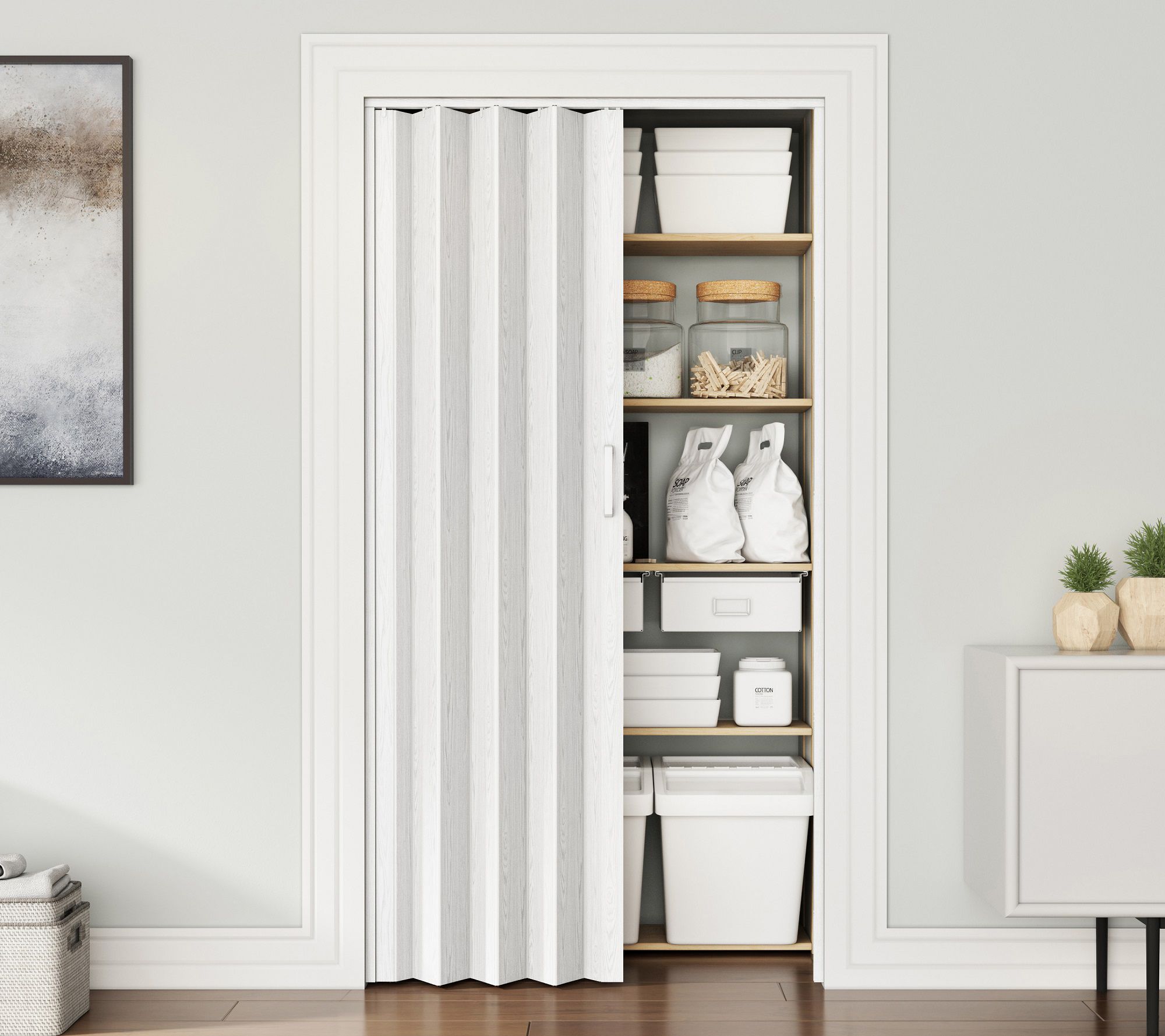 Techni Home Studio Series 48"W PVC Foldable Accordion Doors