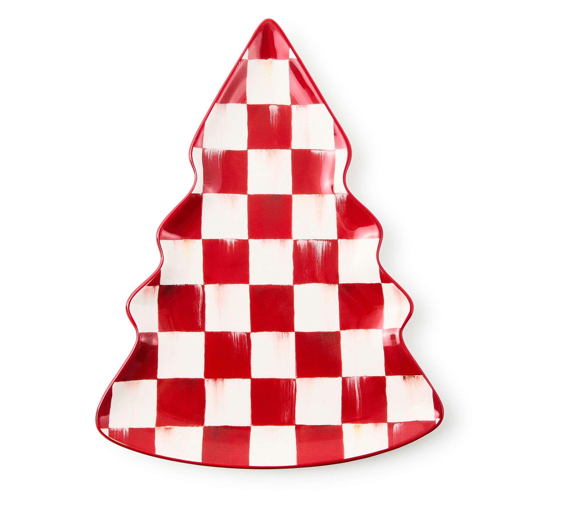 MacKenzie- Childs Cherry Check Tree Serving Dish