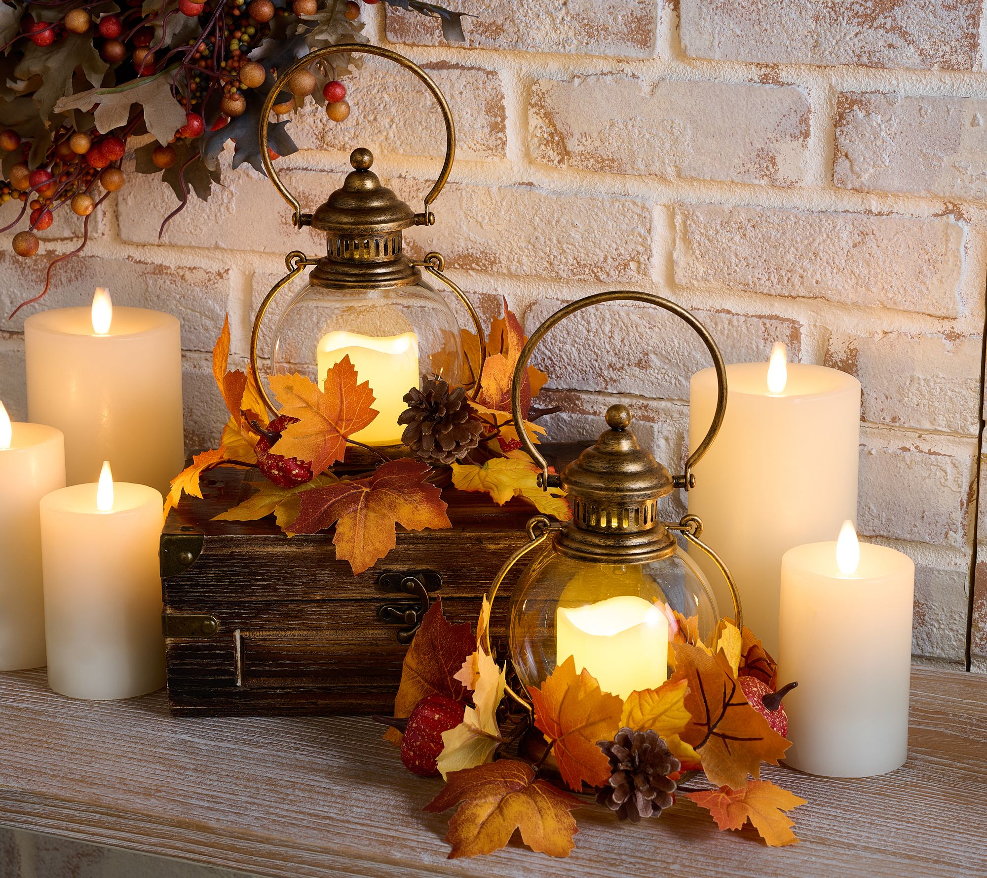 Home Reflections Indoor/Outdoor S/2 8" Hanging Lanterns