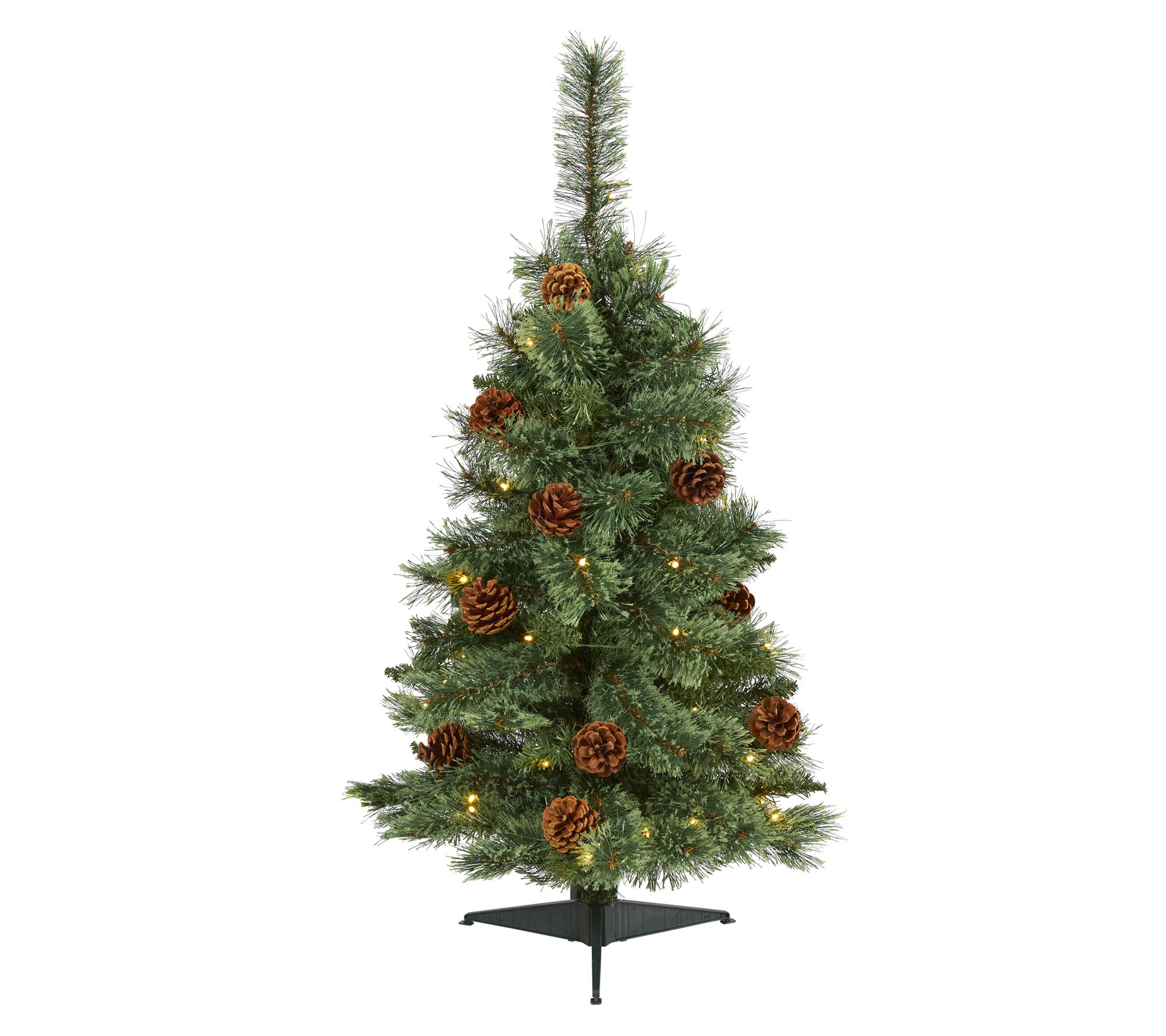 Nearly Natural 3' White Pine Christmas Tree with 50 Lights