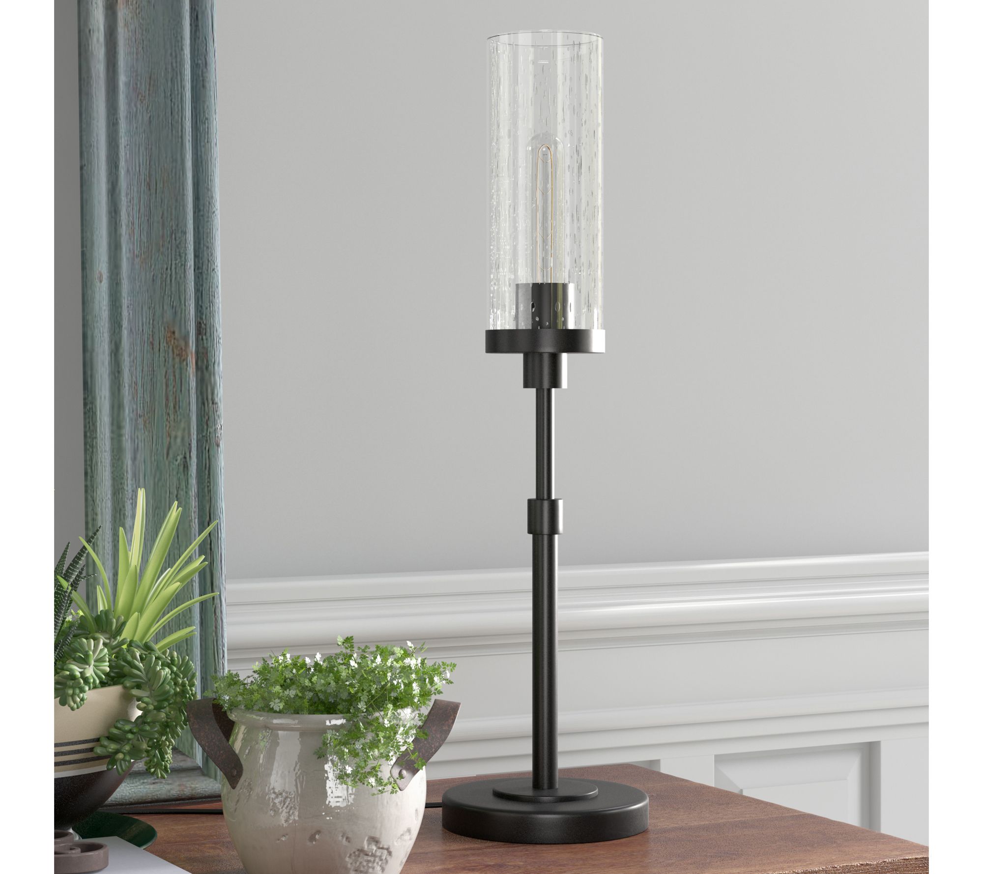 Hudson&Canal Frieda 26.68" Tall Table Lamp withGlass Shade