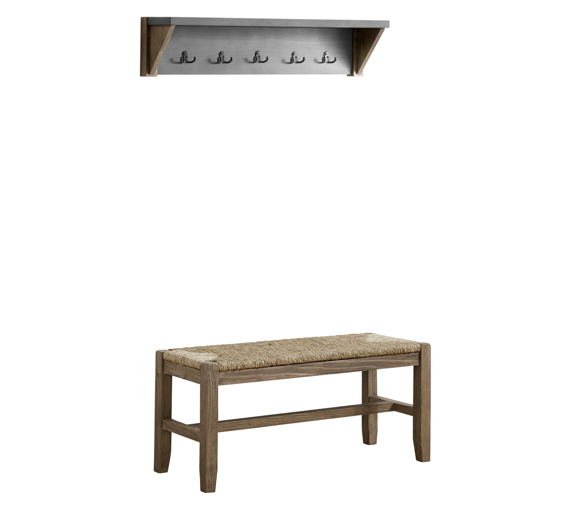 Alaterre Furniture Newport 40" Entryway Coat Hook and Shelf