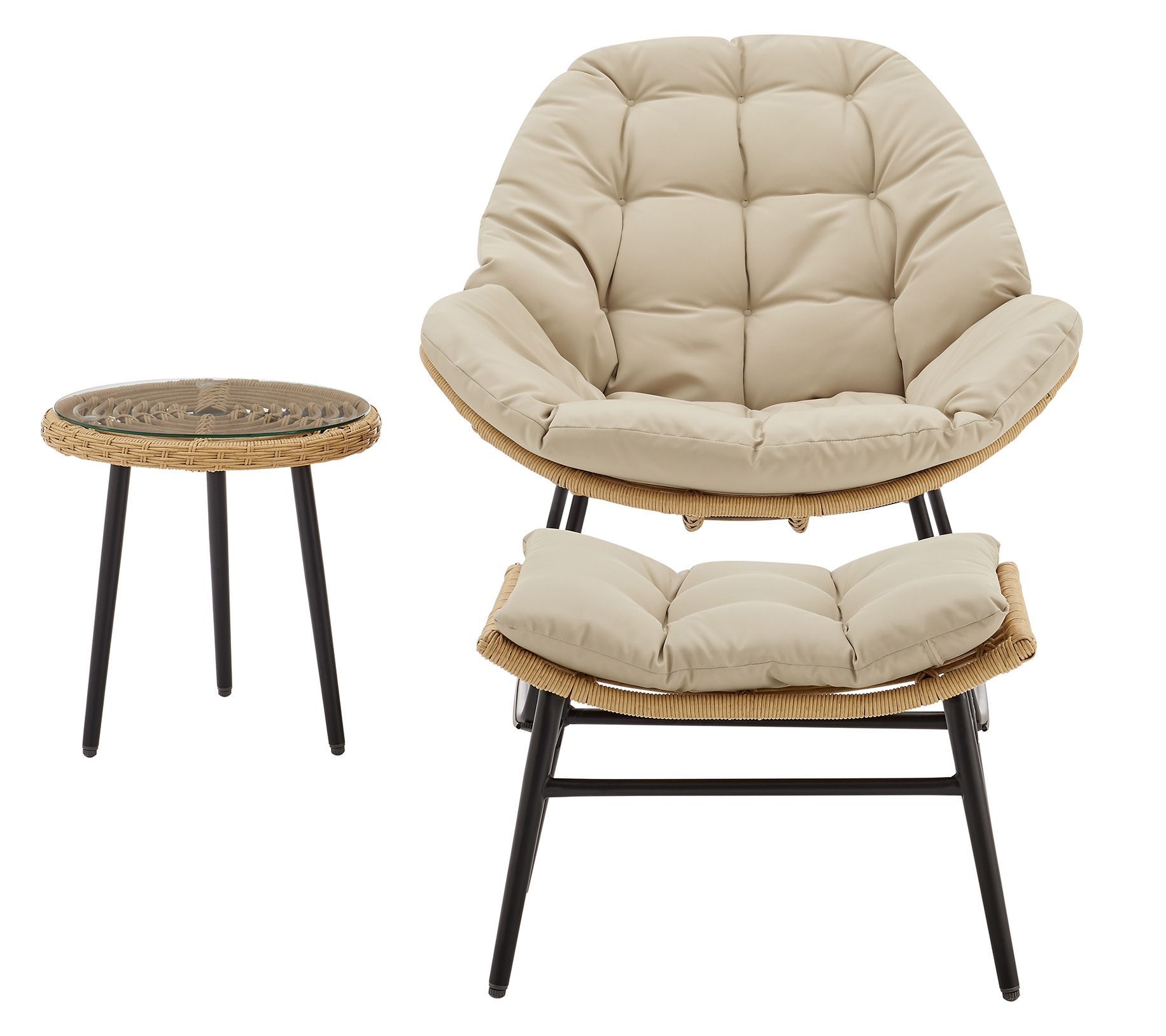 Manhattan Comfort 3-Piece Benson Patio RockingChair
