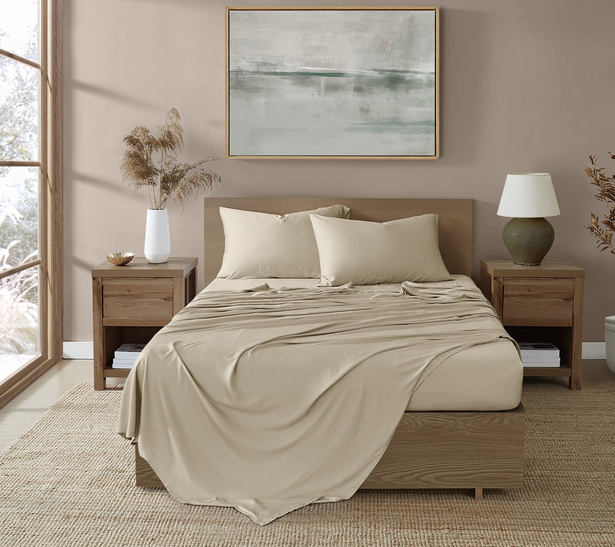 Brooklyn Loom 300TC 100% Rayon from Bamboo 4-Piece King Sheet