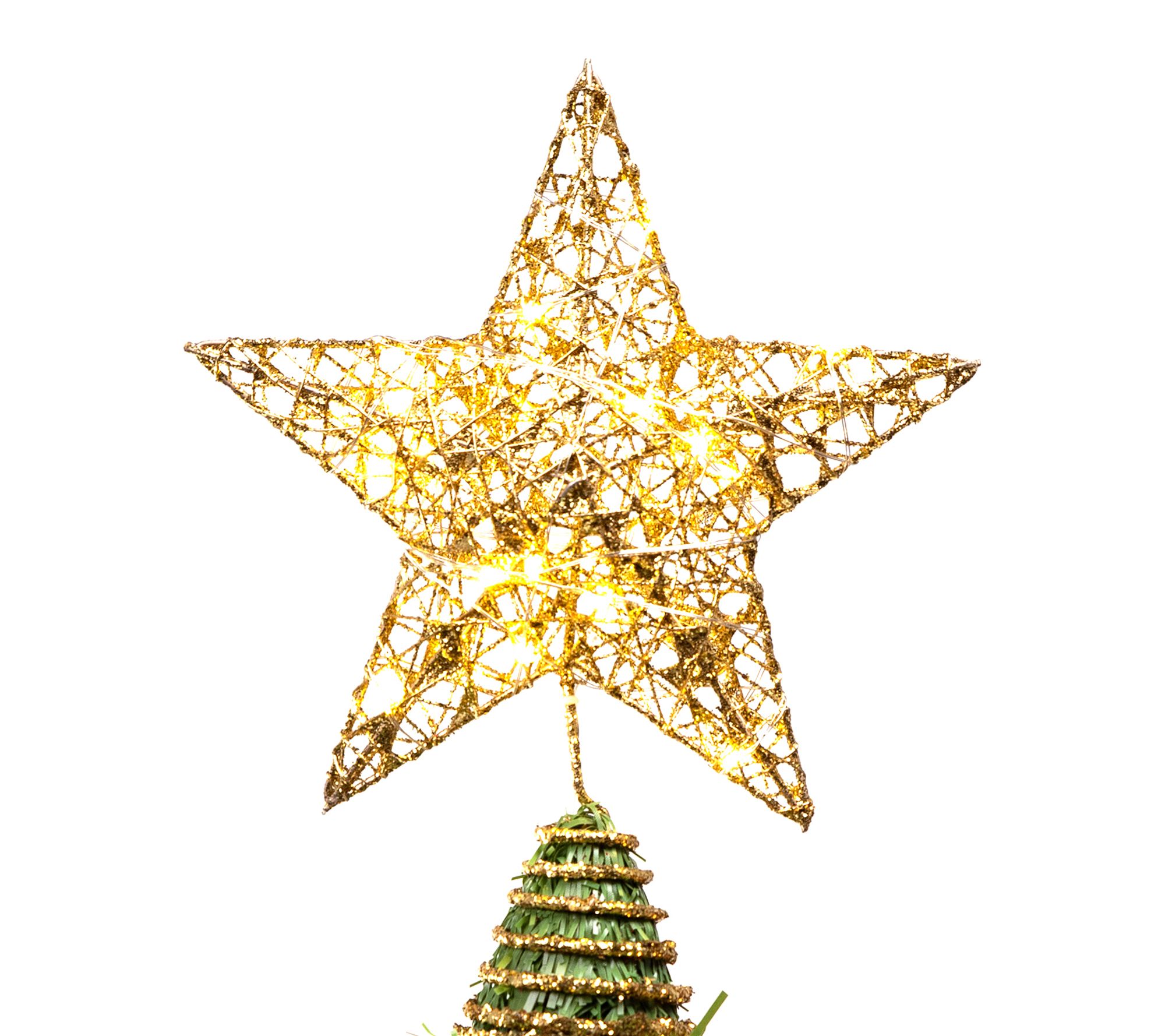 Joyfy 8" Christmas Gold Glitter Star Tree Toppers