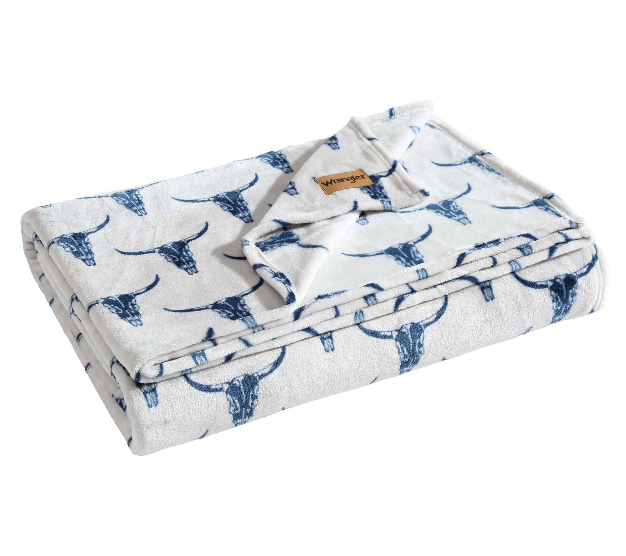 Wrangler Steer Head Blue Ultra Plush Fleece Twin Blanket